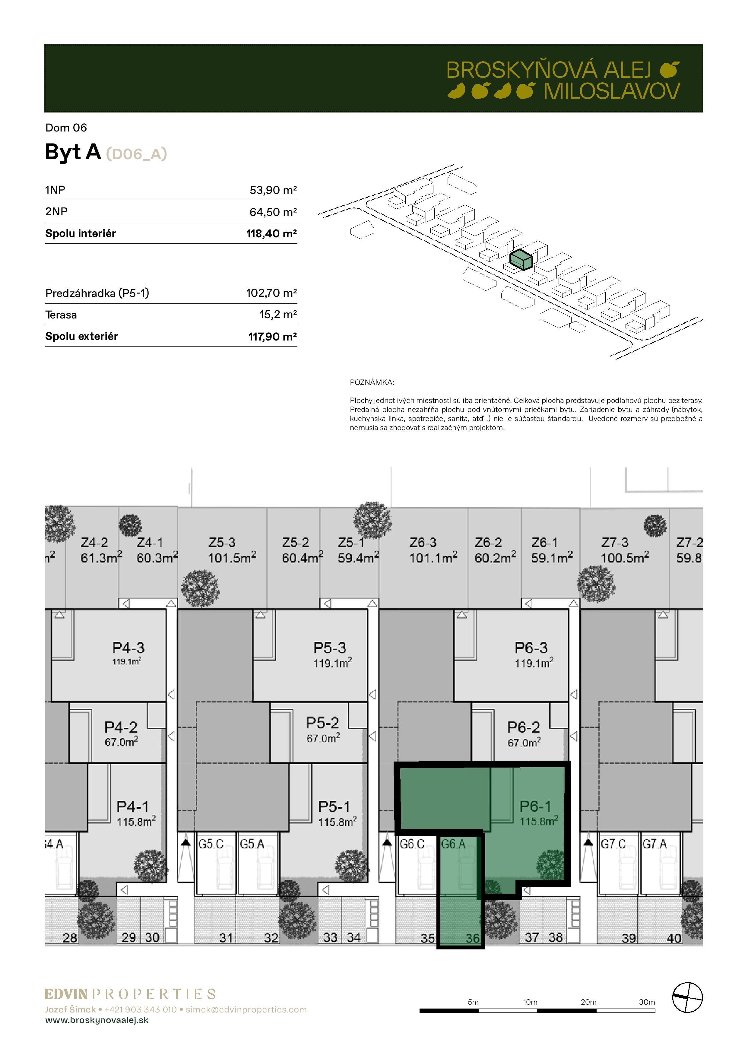 Broskyňová alej - A-6 - Pôdorys