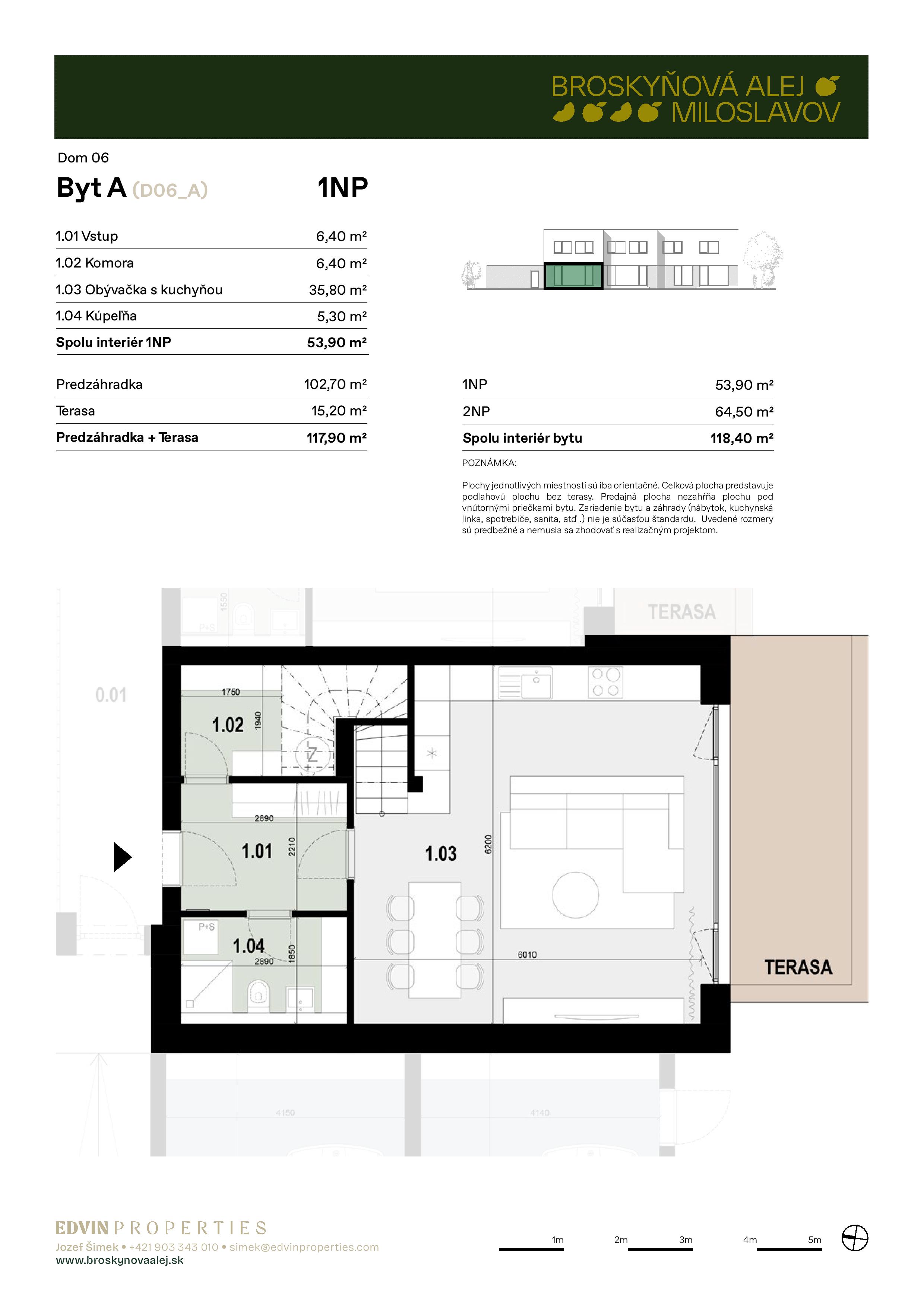 Broskyňová alej - A-6 - Pôdorys