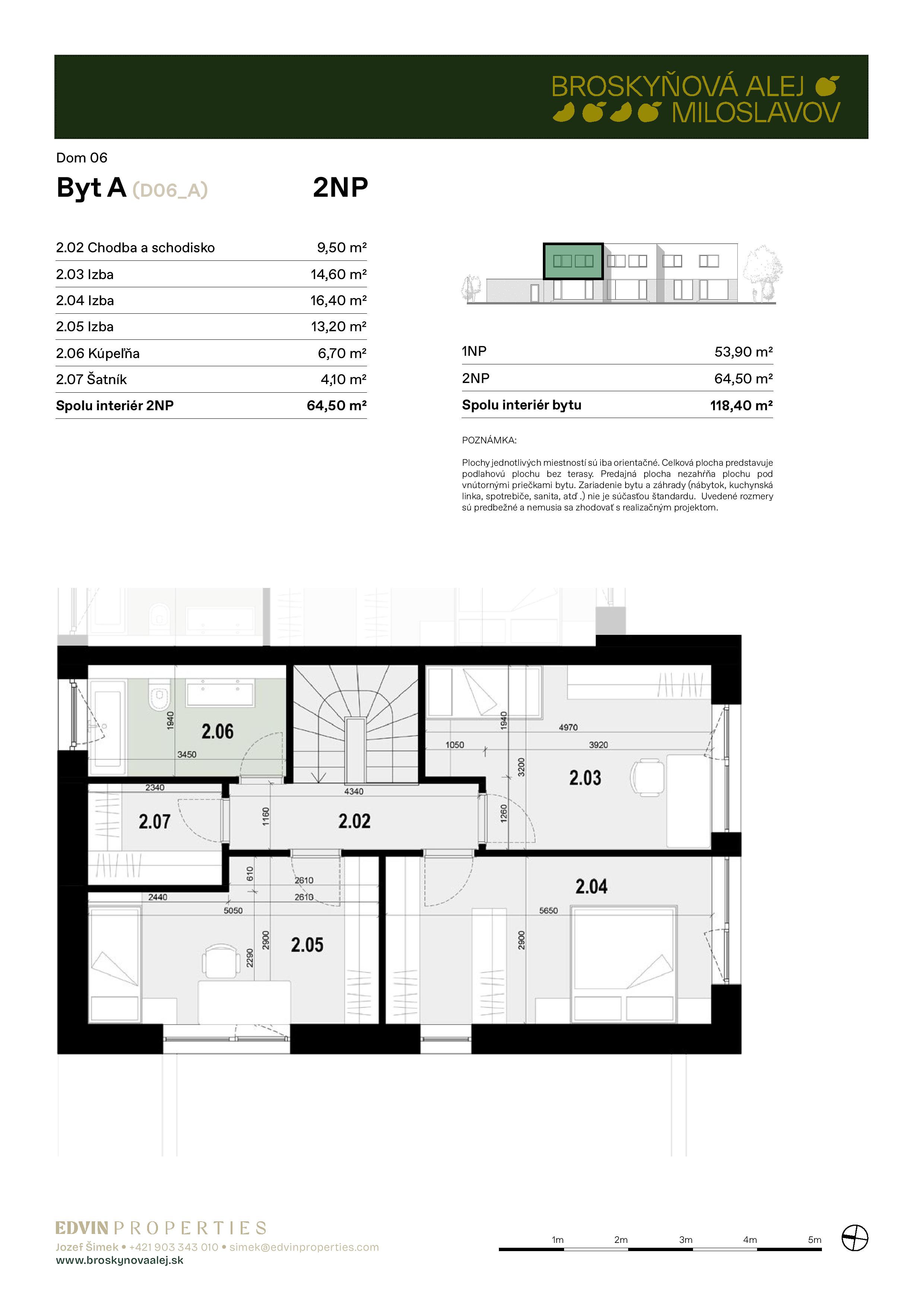 Broskyňová alej - A-6 - Pôdorys