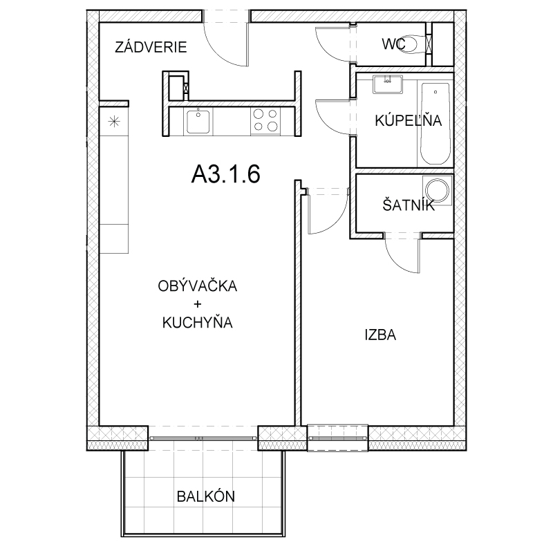 Vila byty - A3.1.6 - Pôdorys