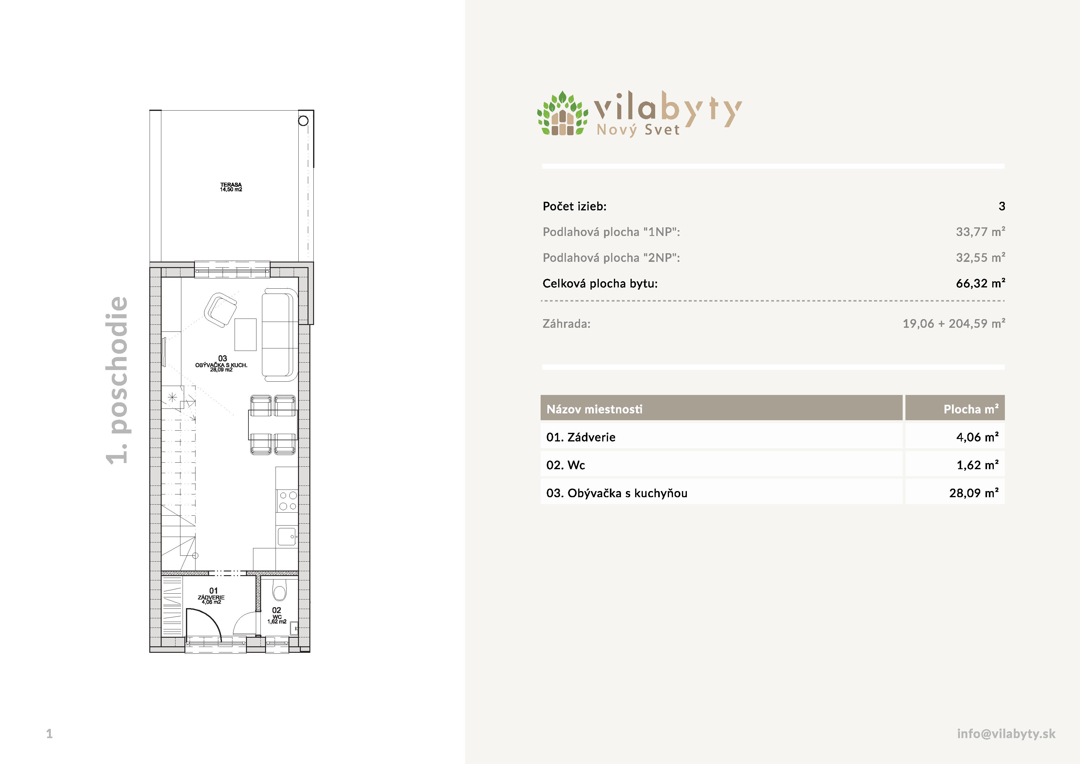 Vila byty - M-02 - Pôdorys