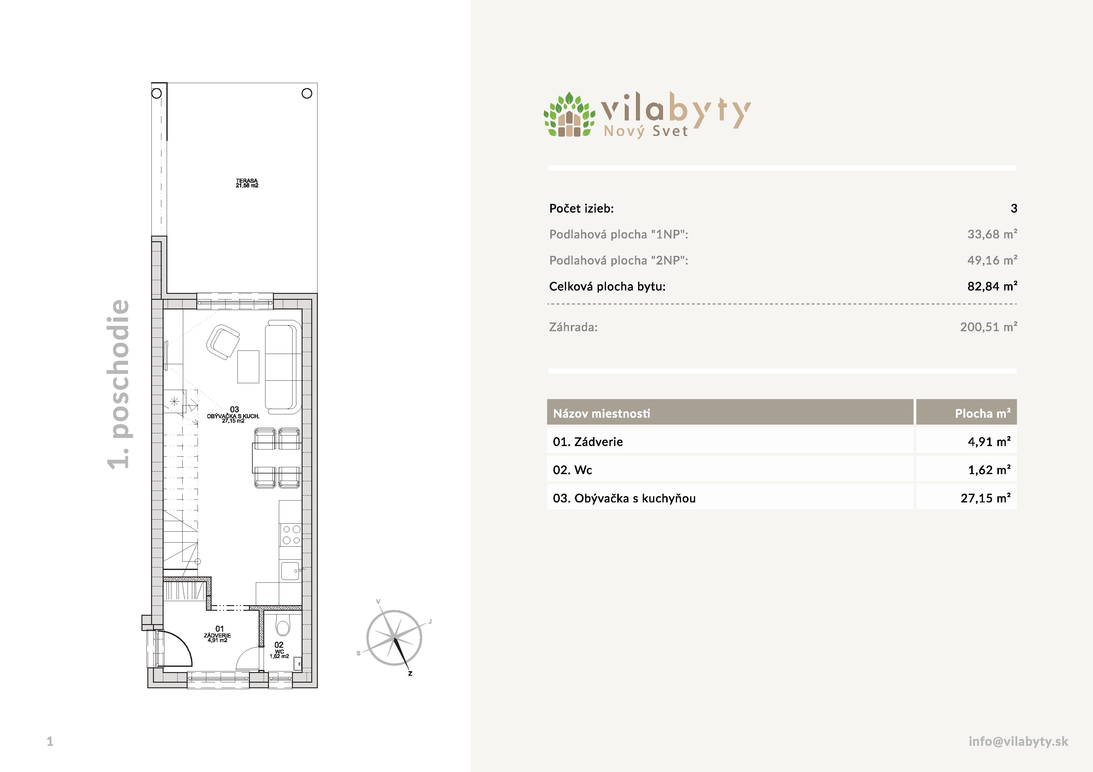 Vila byty - M-03 - Pôdorys
