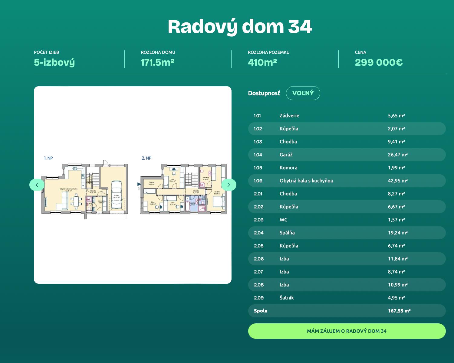 Rezidencia Mlynčeky - Radovy dom 34 - Pôdorys