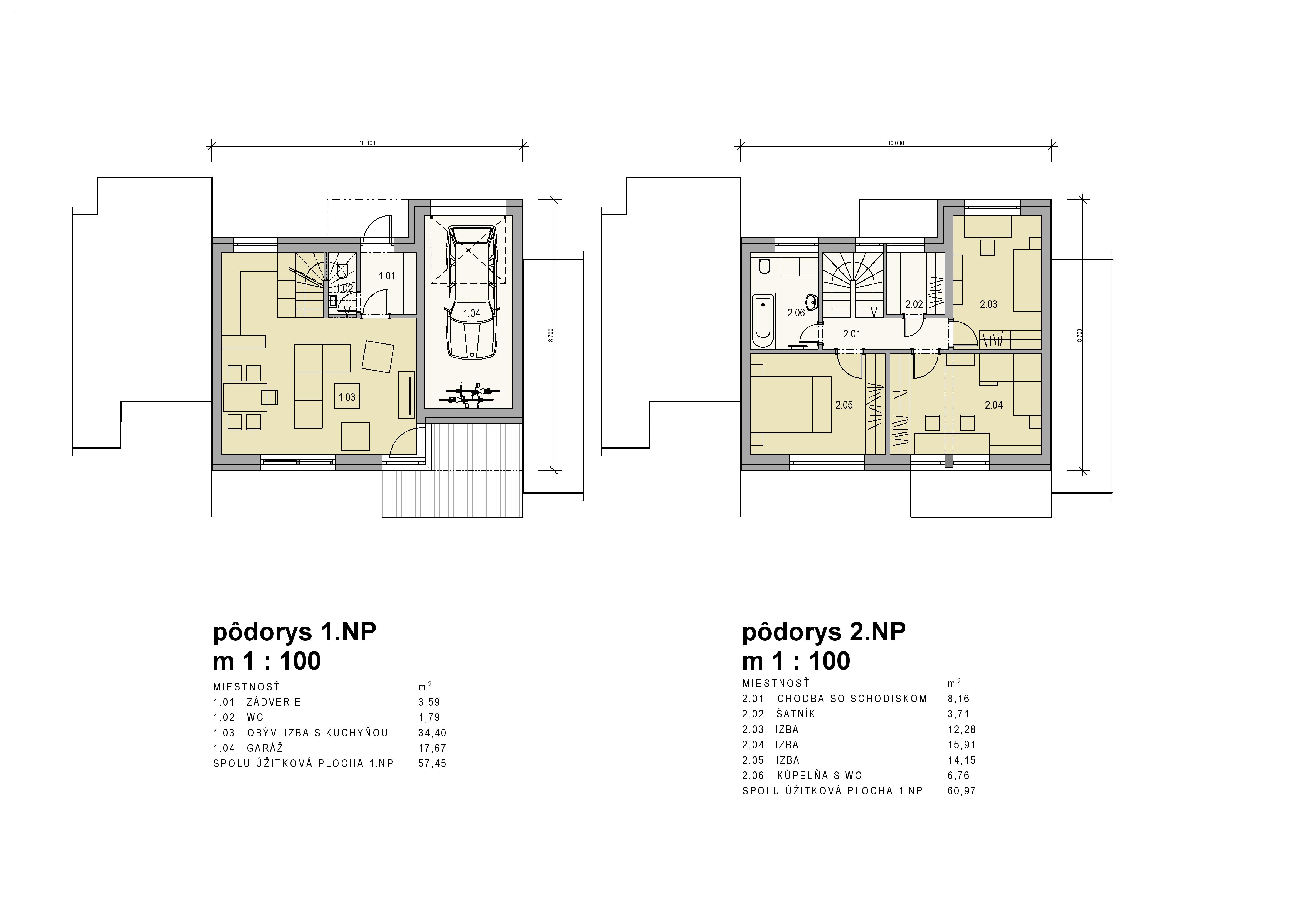 Pri lese - A2 - Pôdorys