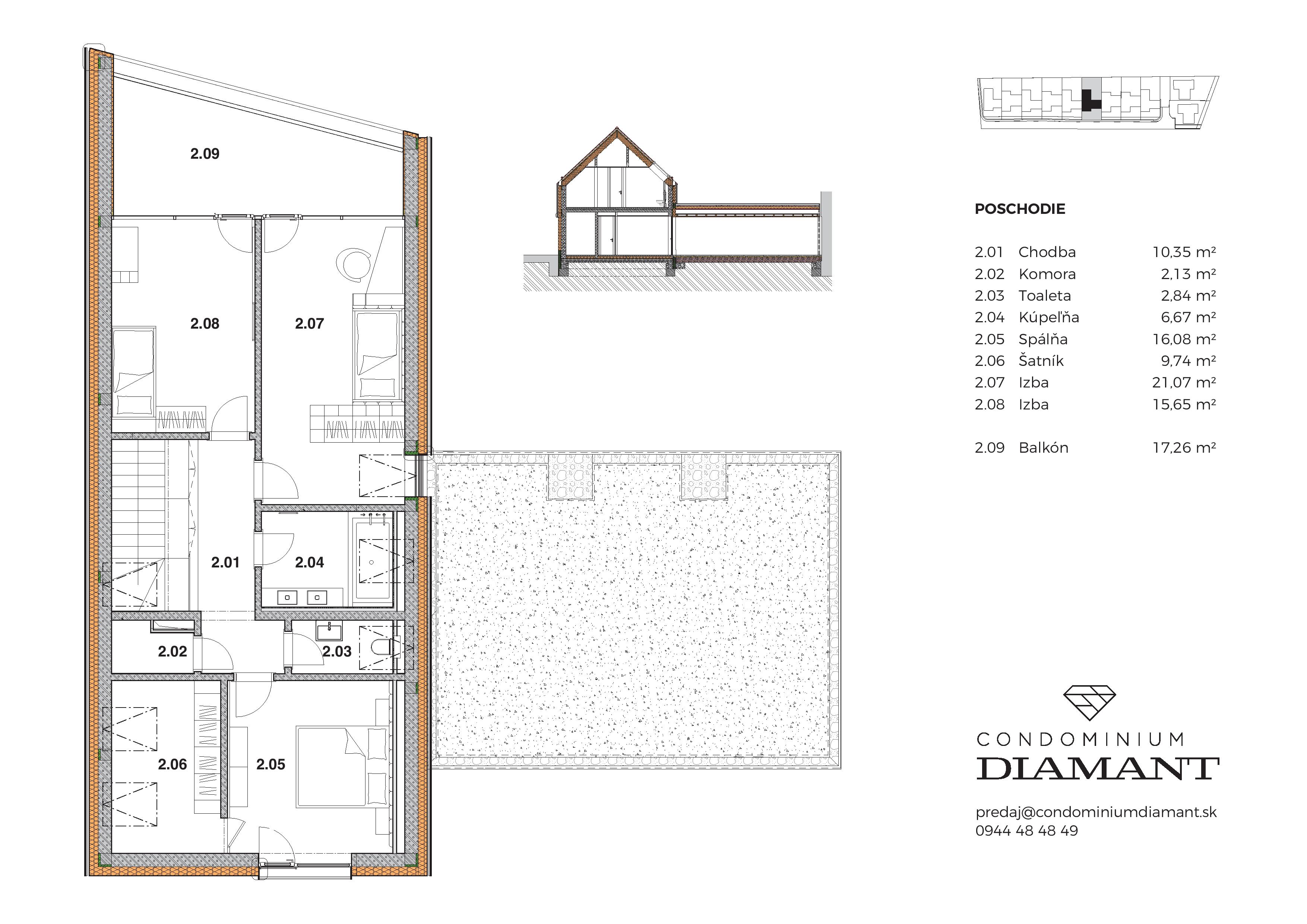 Condominium Diamant - A4 (ALICE 6) - Pôdorys