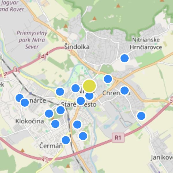 Bývanie pod hradom - map