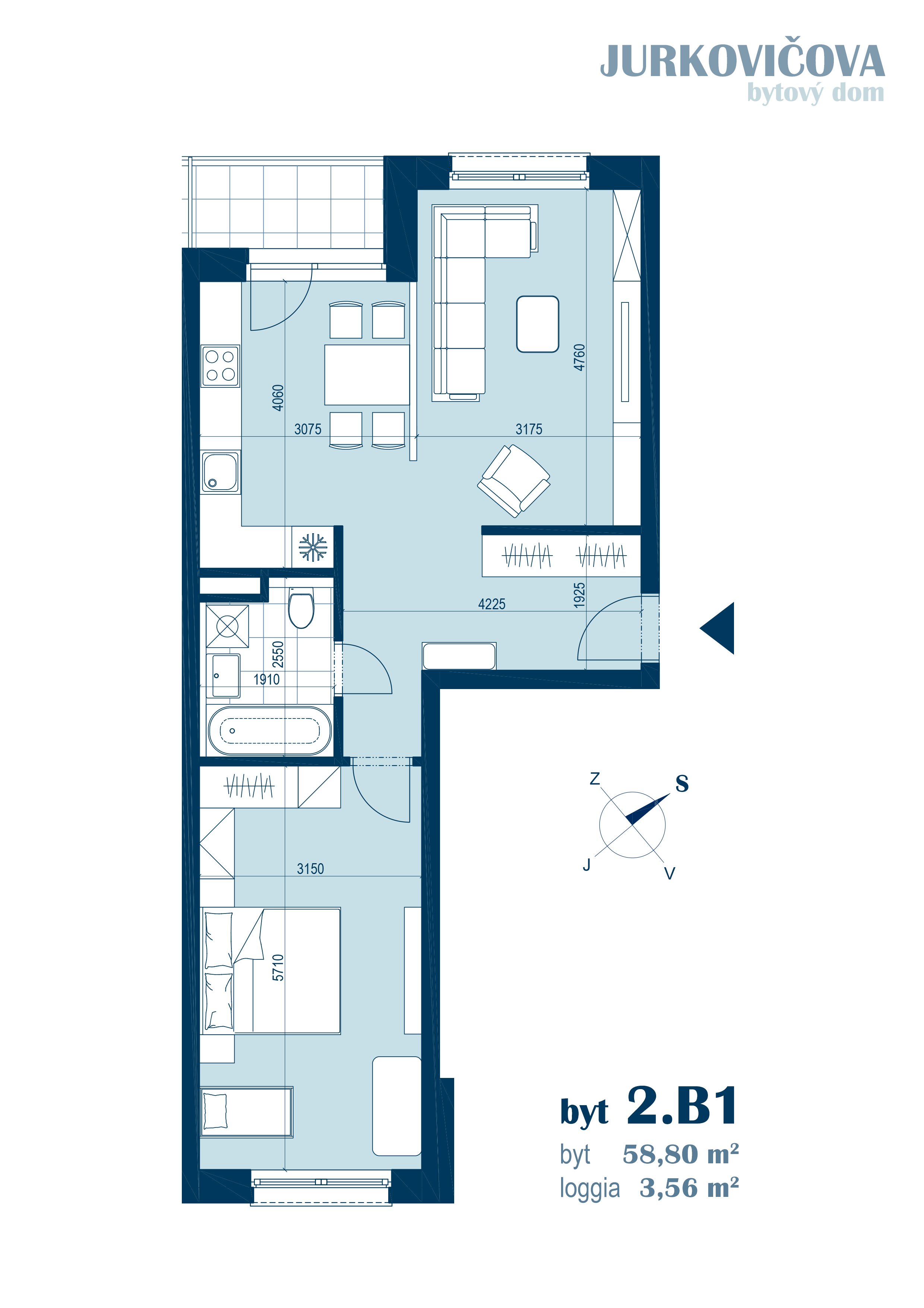 Jurkovičova - 2.B1 - Pôdorys