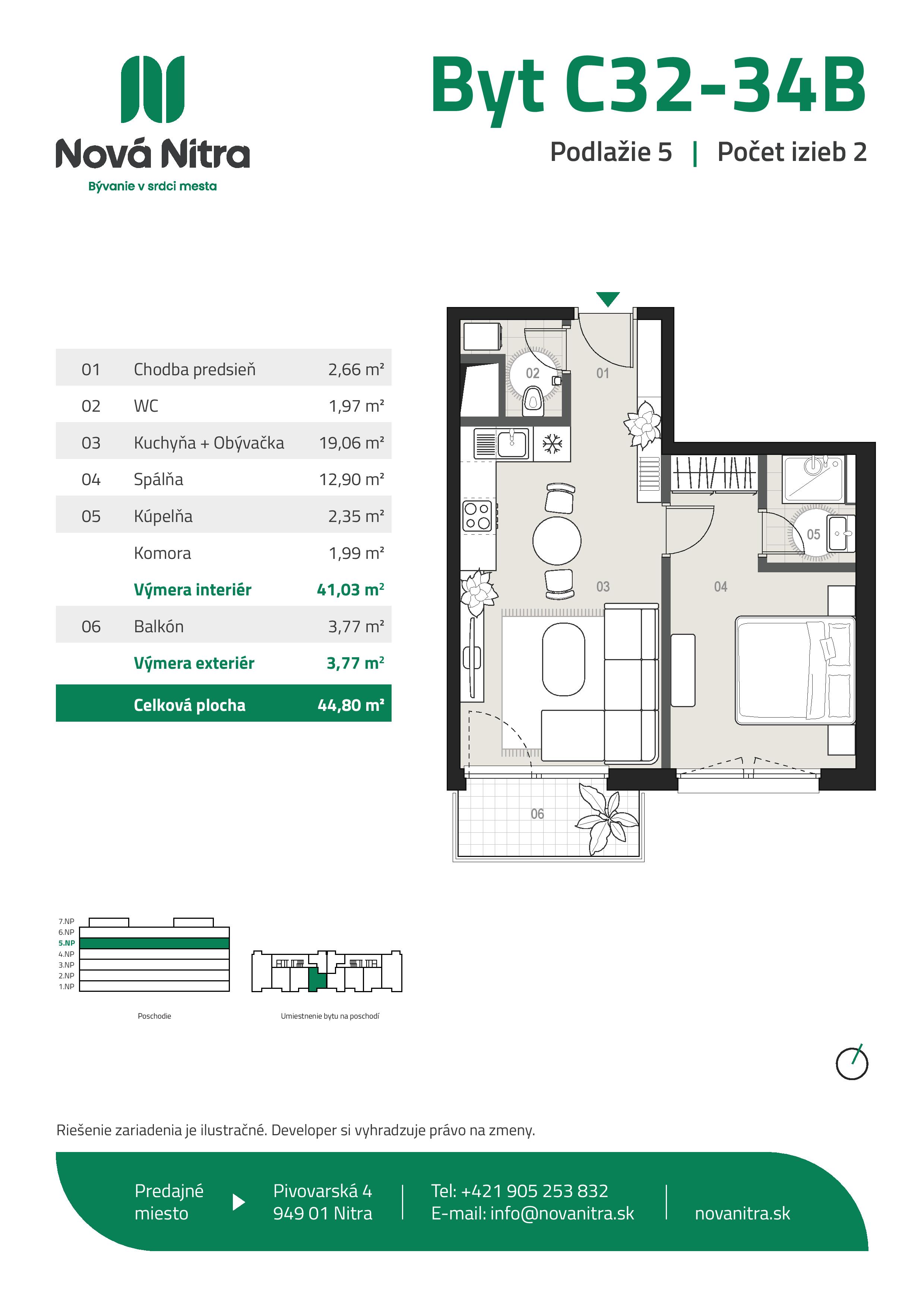 Nová Nitra - C32-34 B - Pôdorys