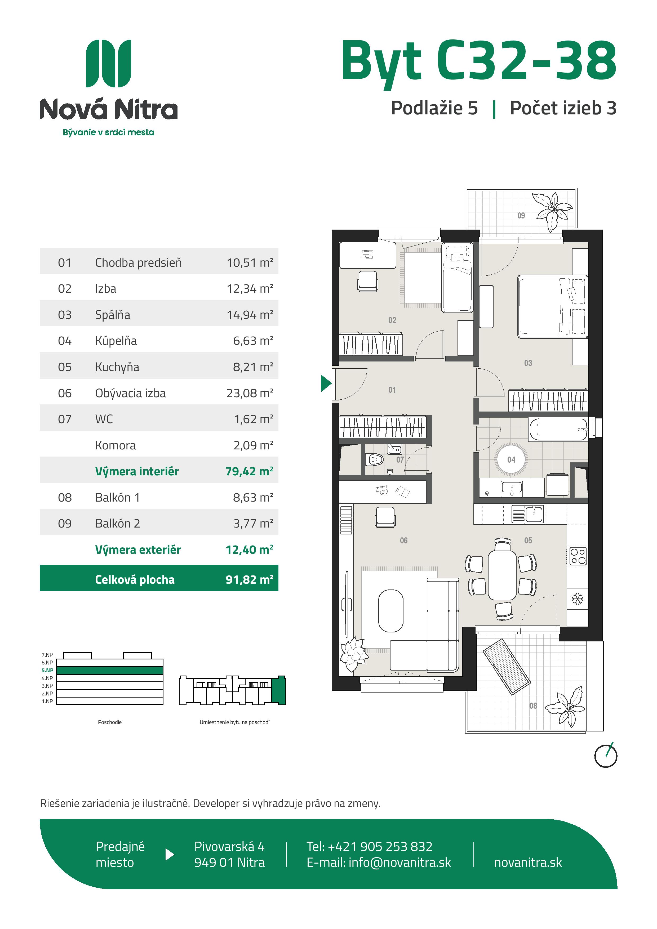 Nová Nitra - C32-38 - Pôdorys