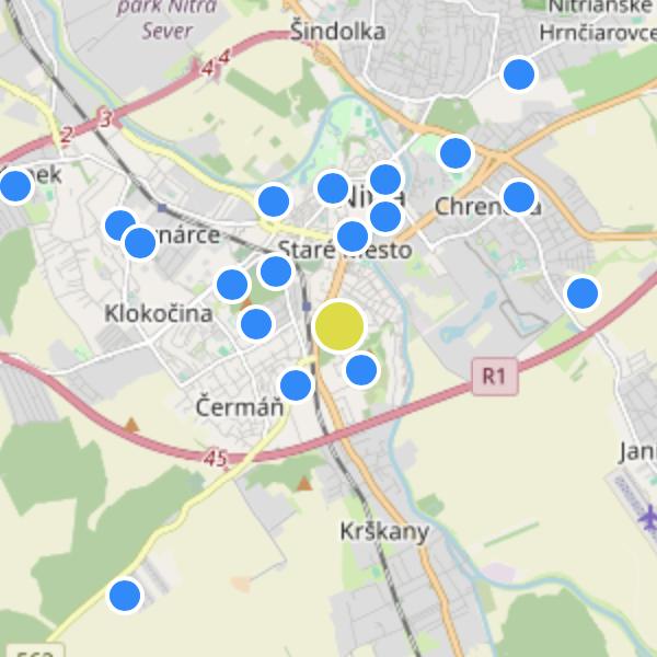 Nová Nitra - map