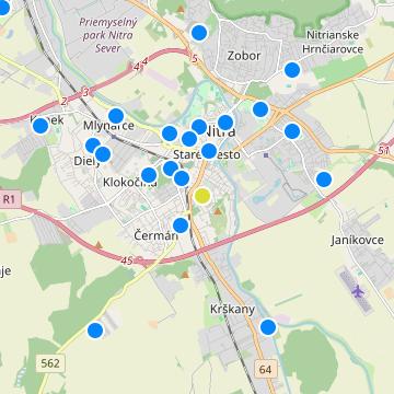 Nová Nitra - map