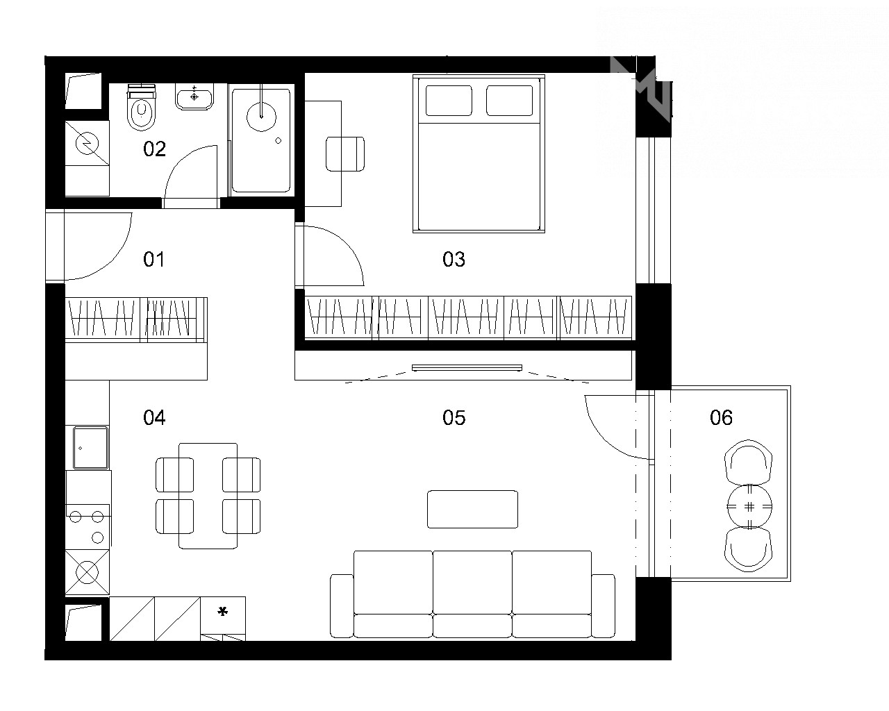 Nové Mlynárce - A4E - Pôdorys
