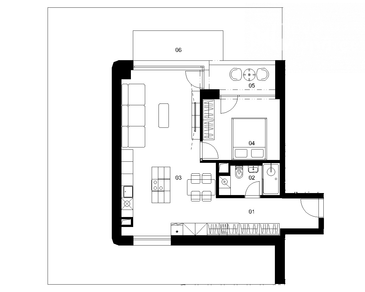 Nové Mlynárce - AE1A - Pôdorys