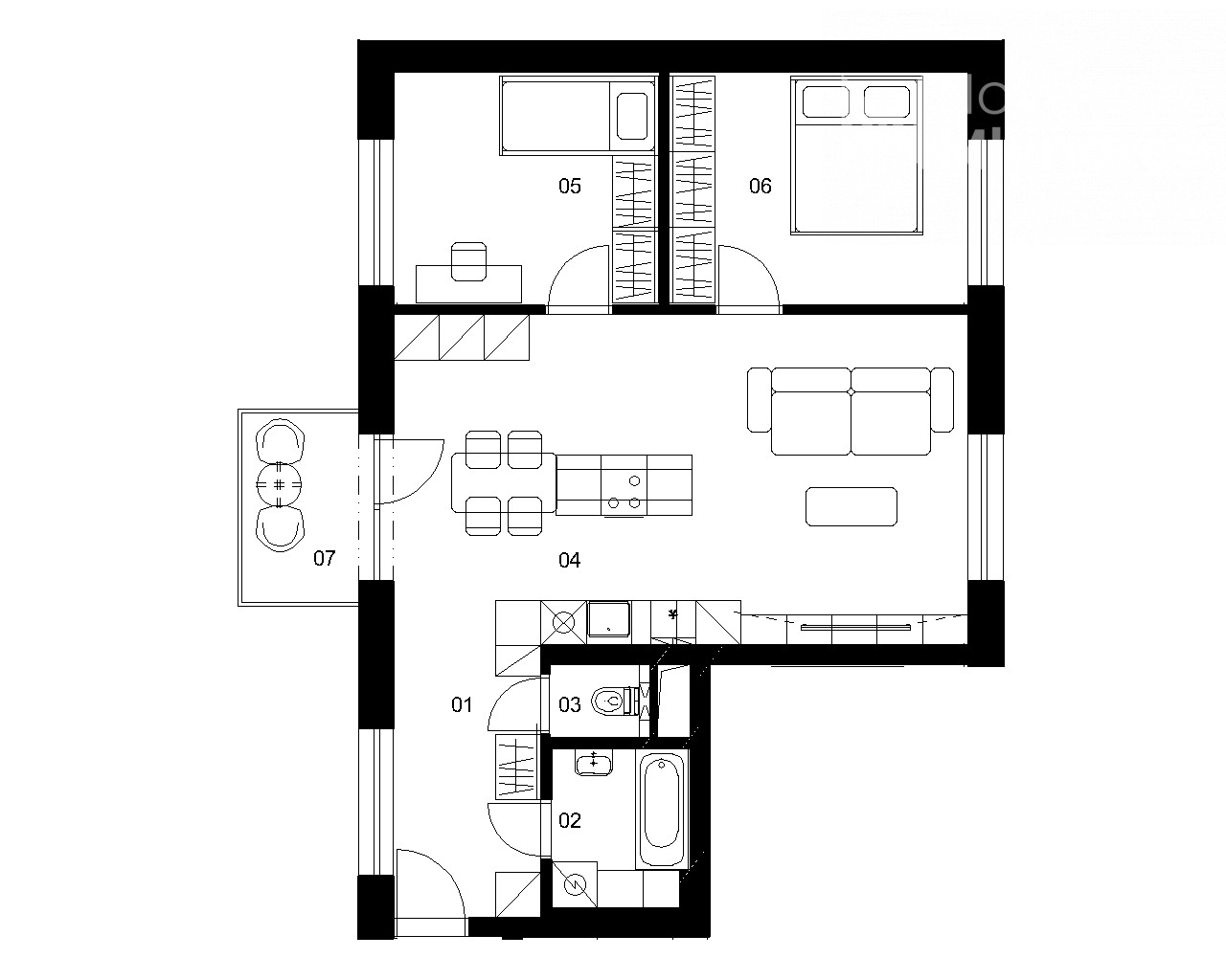 Nové Mlynárce - D2A - Pôdorys