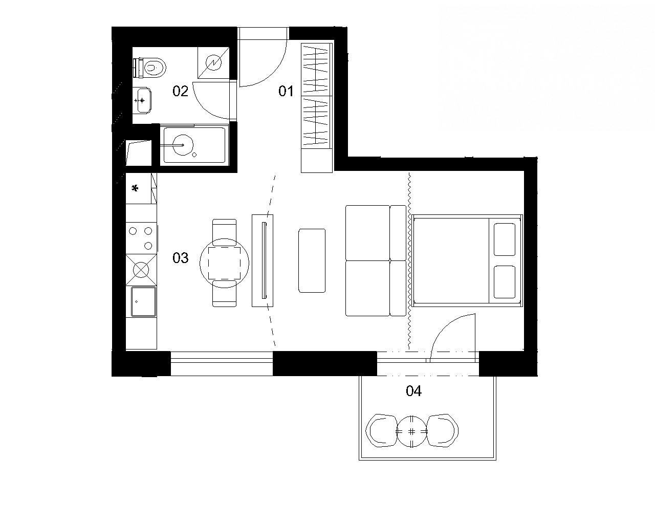 Nové Mlynárce - D2E - Pôdorys
