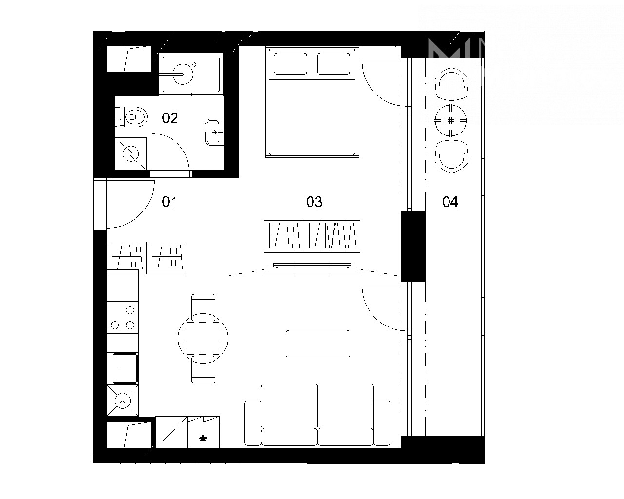 Nové Mlynárce - D3C - Pôdorys