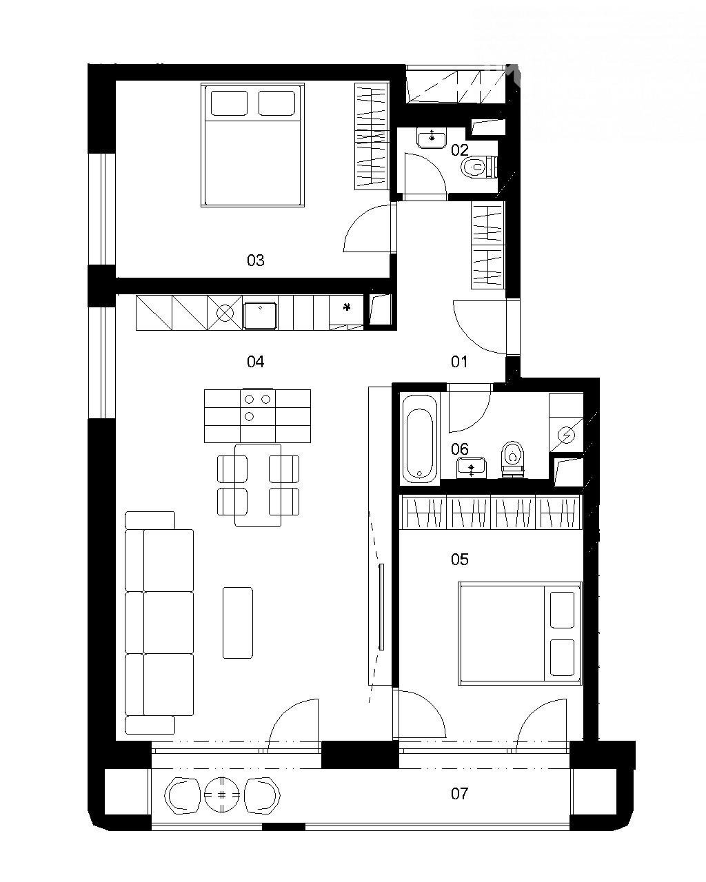Nové Mlynárce - D3F - Pôdorys