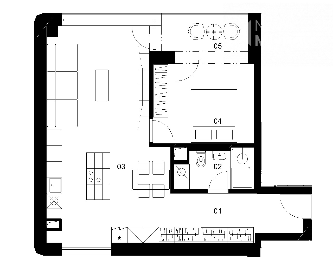 Nové Mlynárce - E3A - Pôdorys