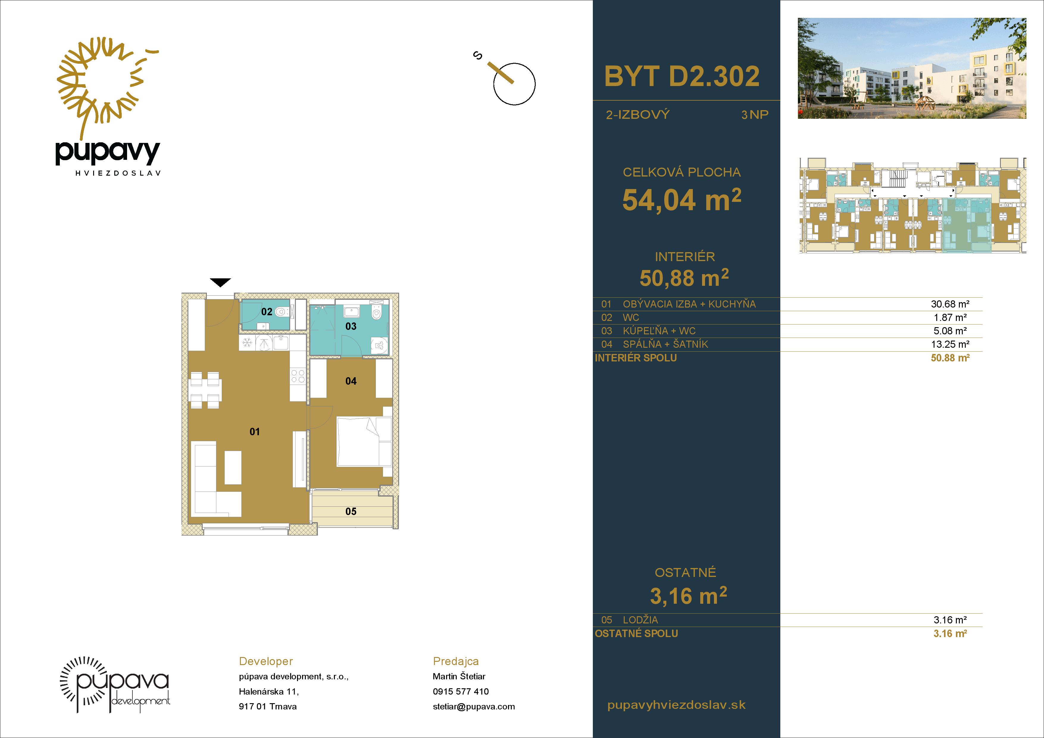 Púpavy Hviezdoslav - D2-302 - Pôdorys