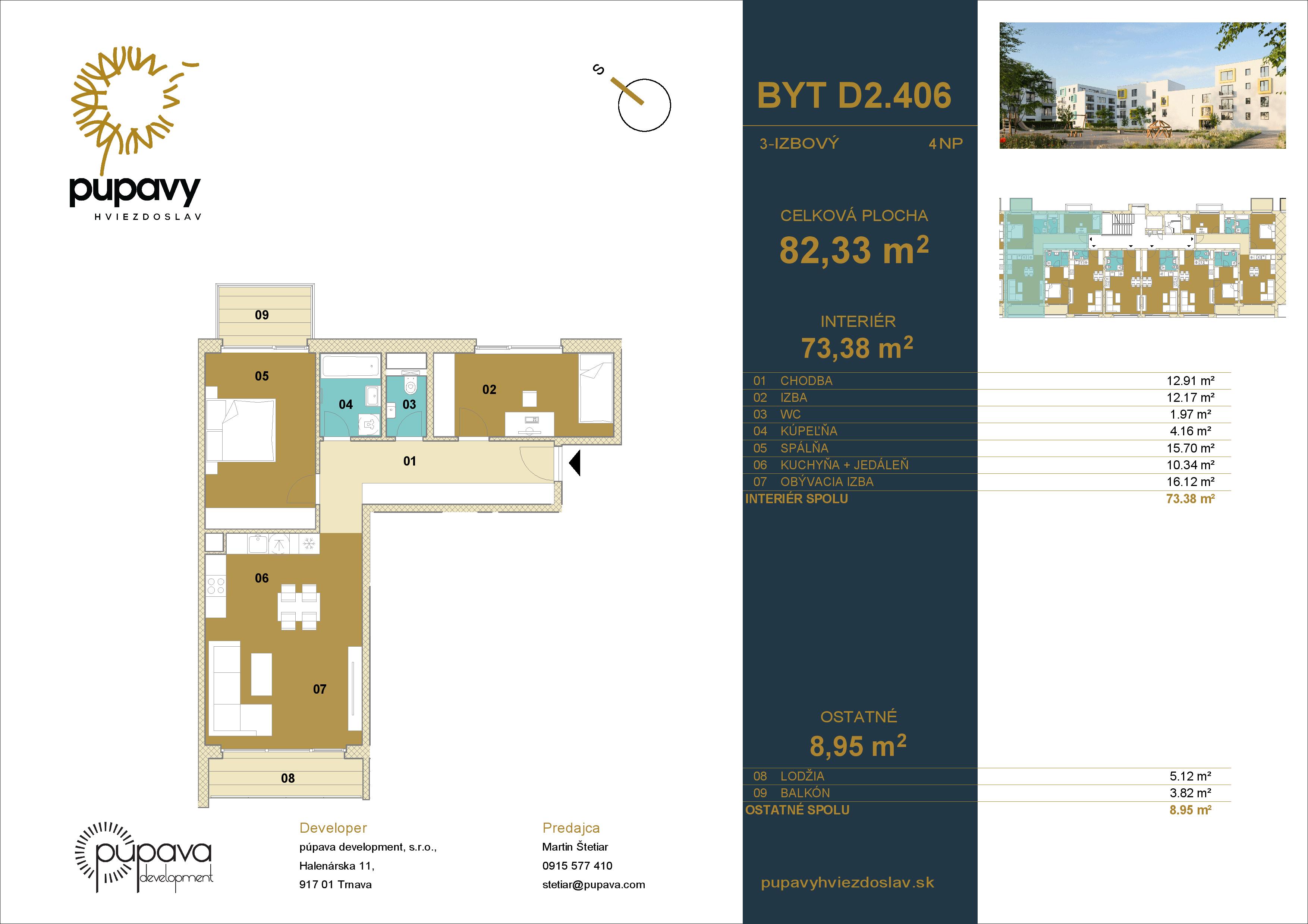 Púpavy Hviezdoslav - D2-406 - Pôdorys