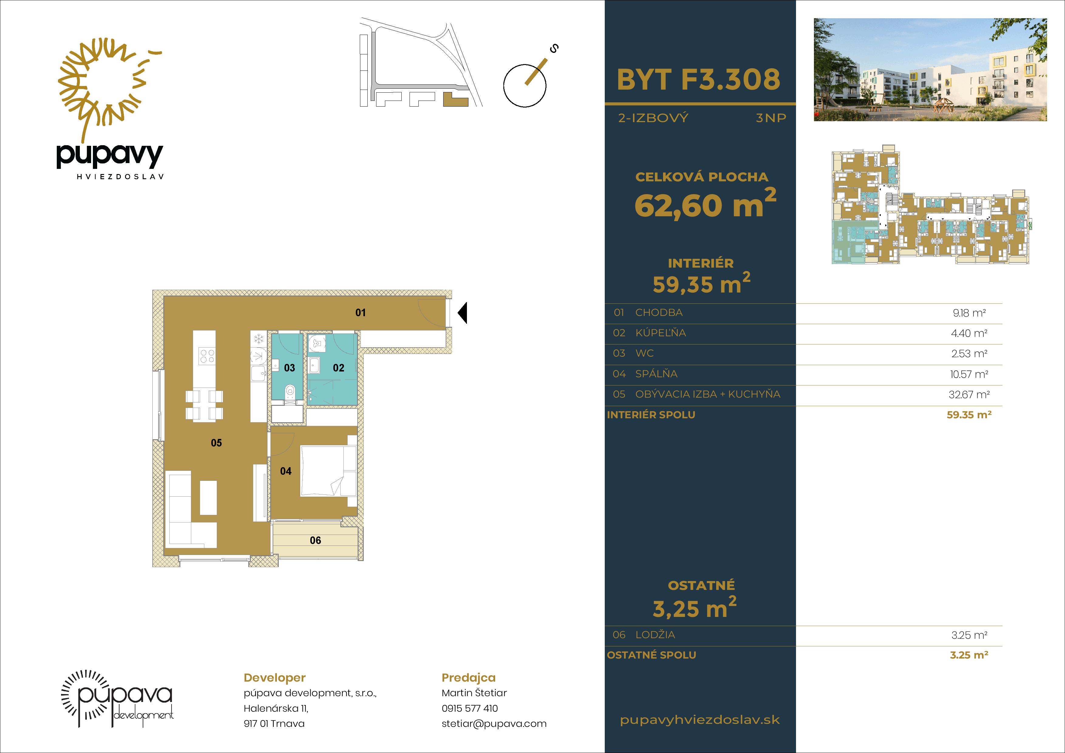 Púpavy Hviezdoslav - F3-308 - Pôdorys
