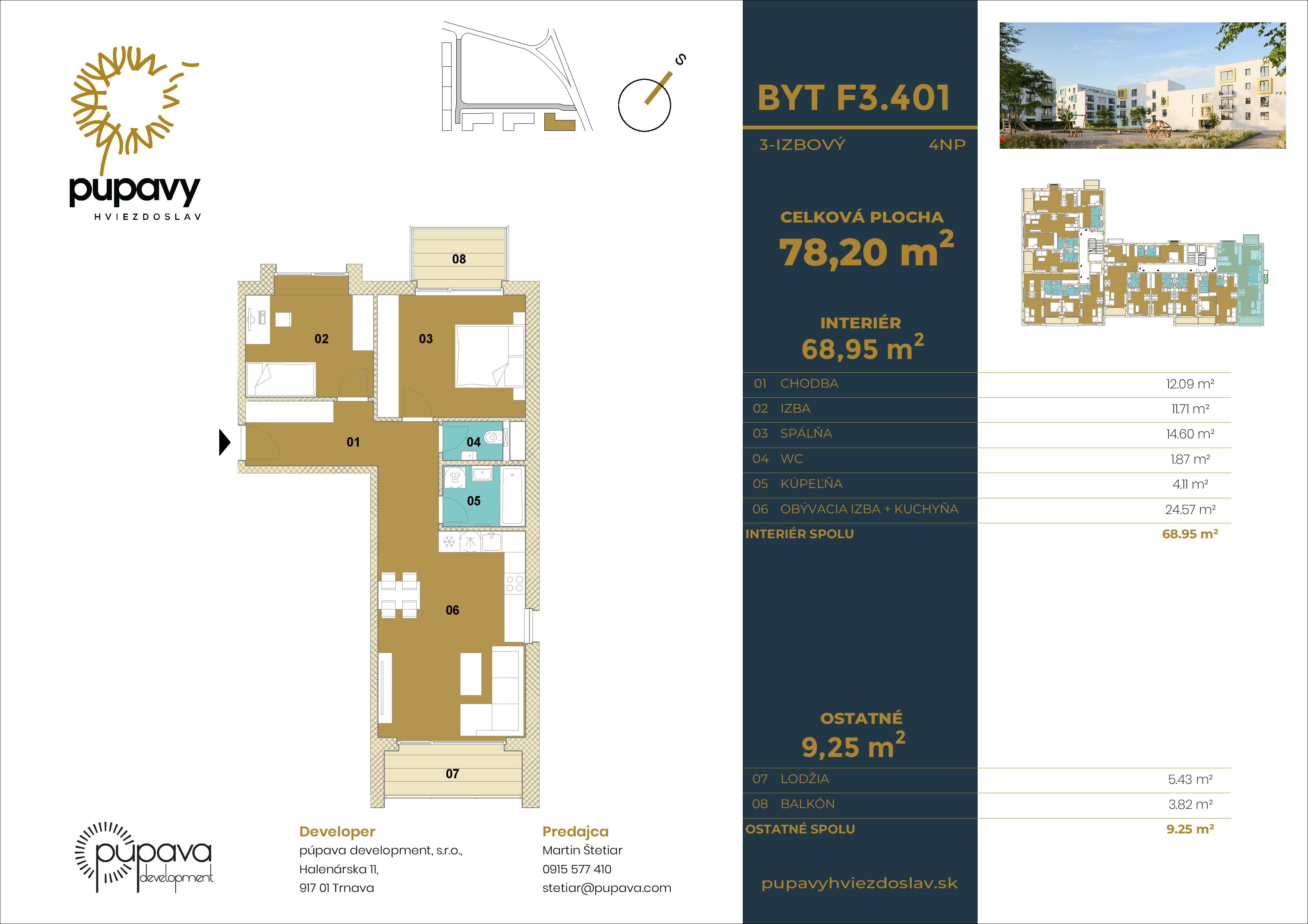 Púpavy Hviezdoslav - F3-401 - Pôdorys