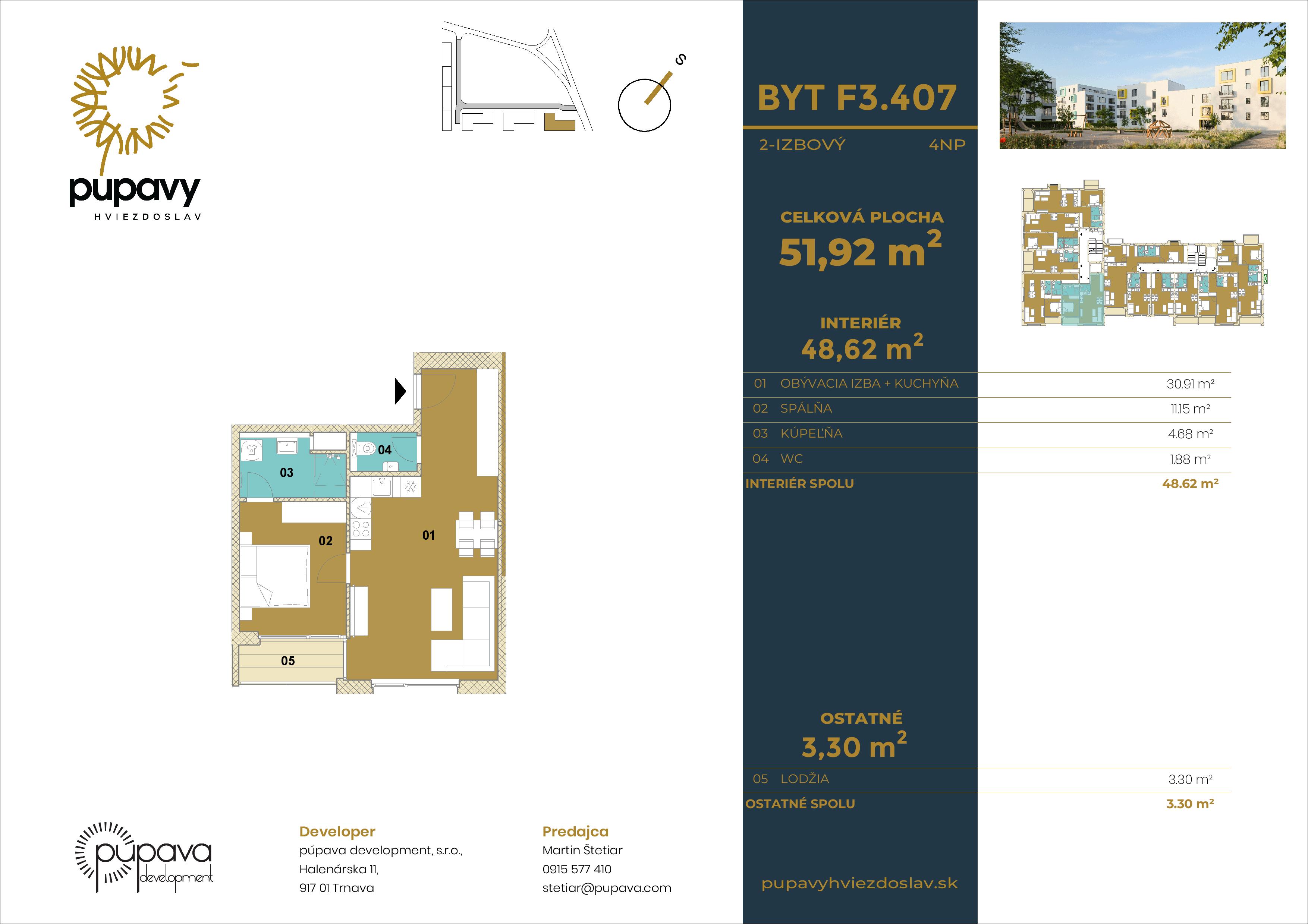 Púpavy Hviezdoslav - F3-407 - Pôdorys