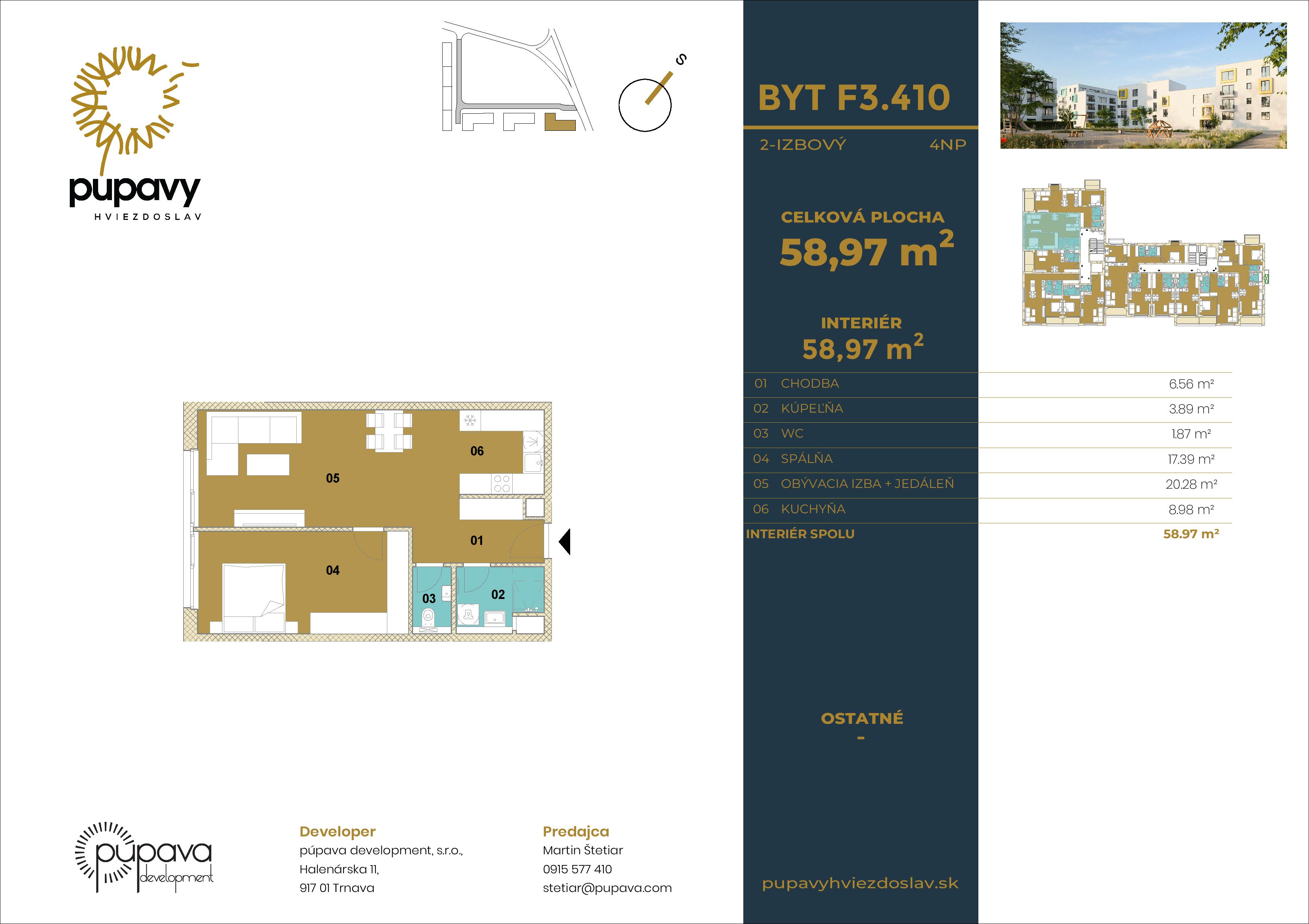 Púpavy Hviezdoslav - F3-410 - Pôdorys
