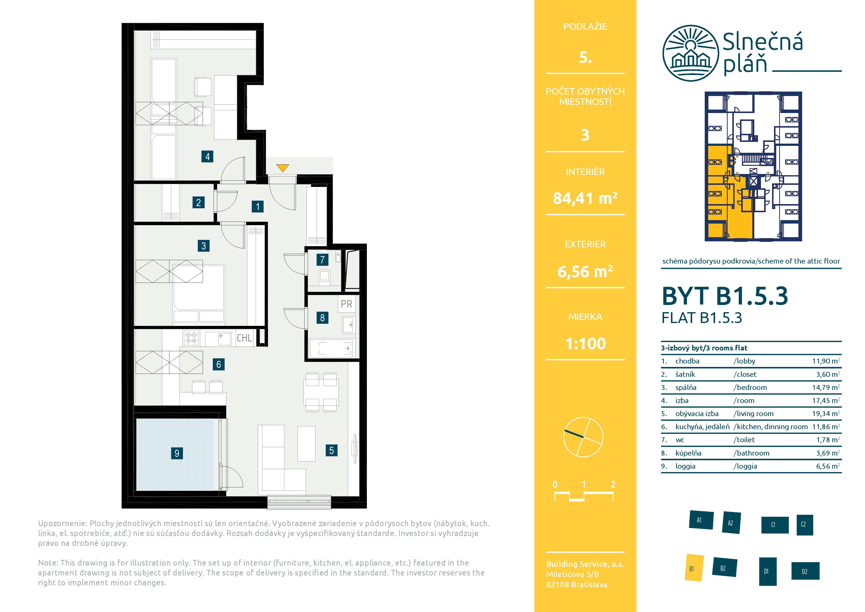 Slnečná pláň - B1.5.3 - Pôdorys
