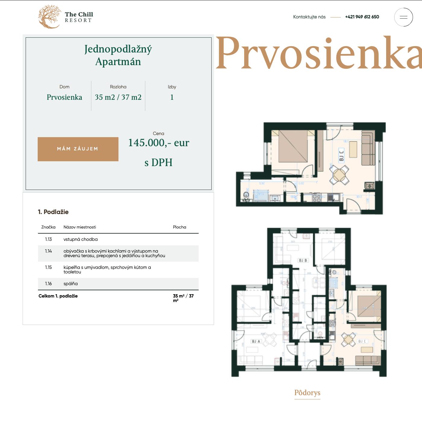 The Chill Resort - Prvosienka - Pôdorys