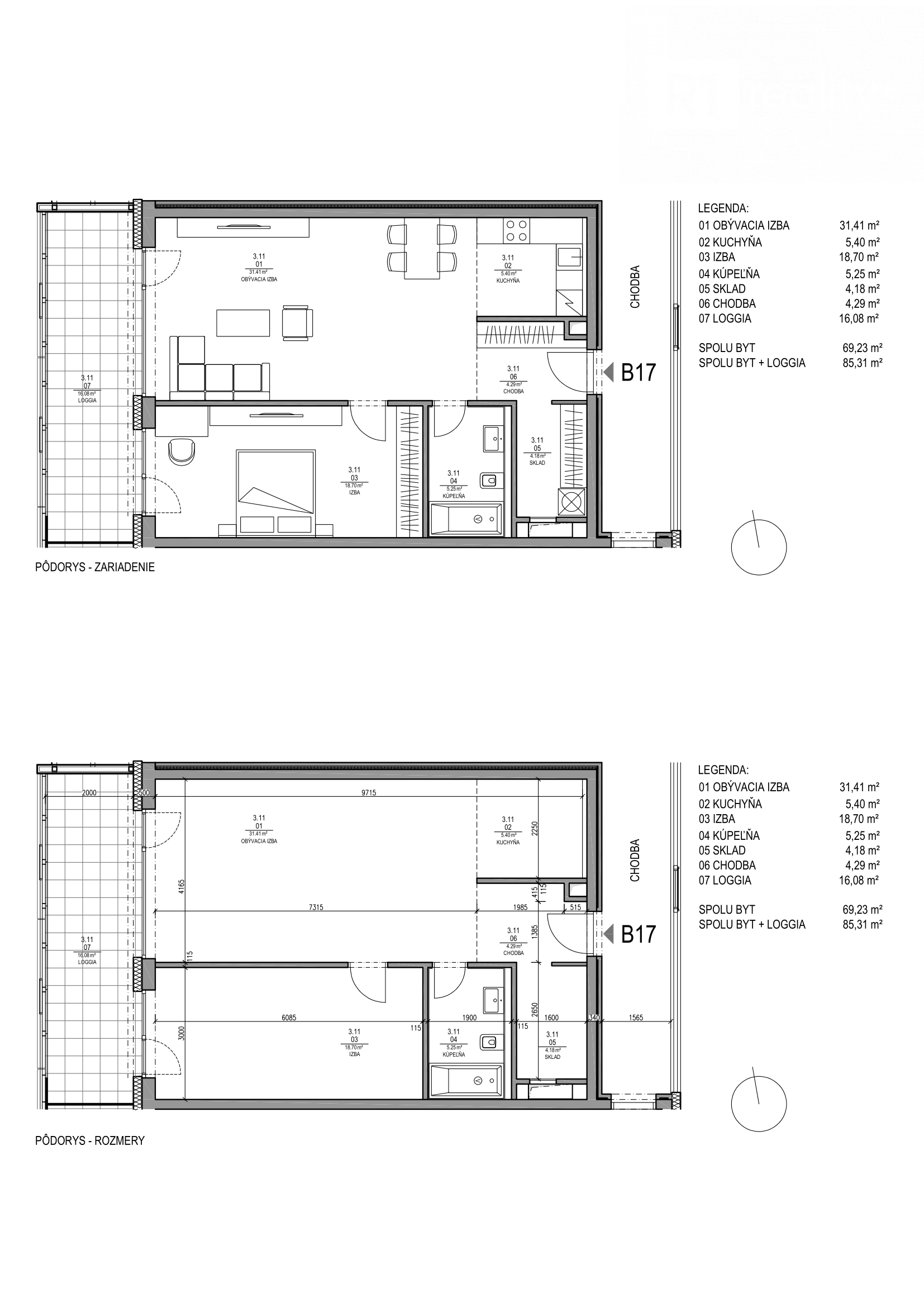 Blue Wave Riverside - B17 - Pôdorys