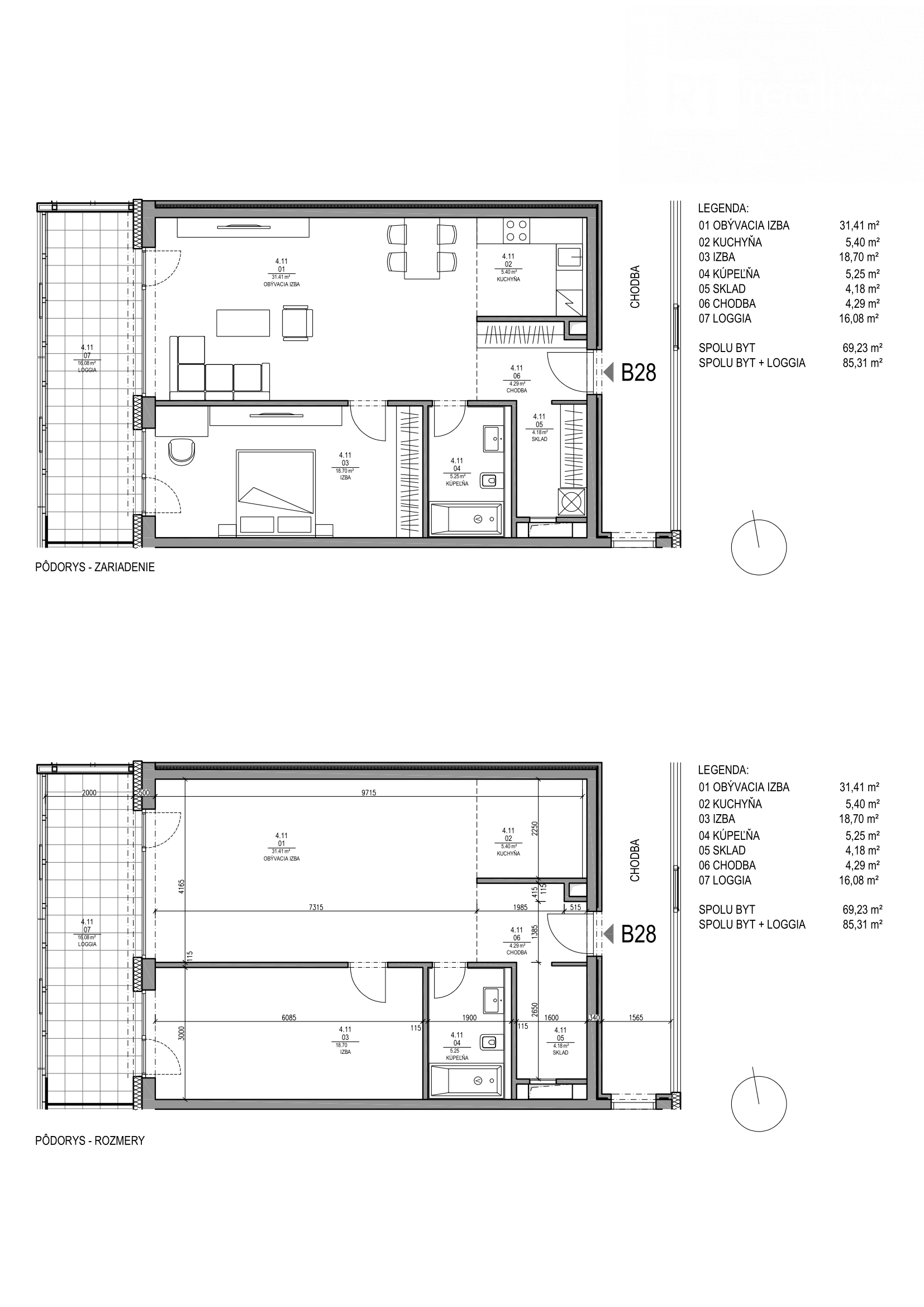 Blue Wave Riverside - B28 - Pôdorys