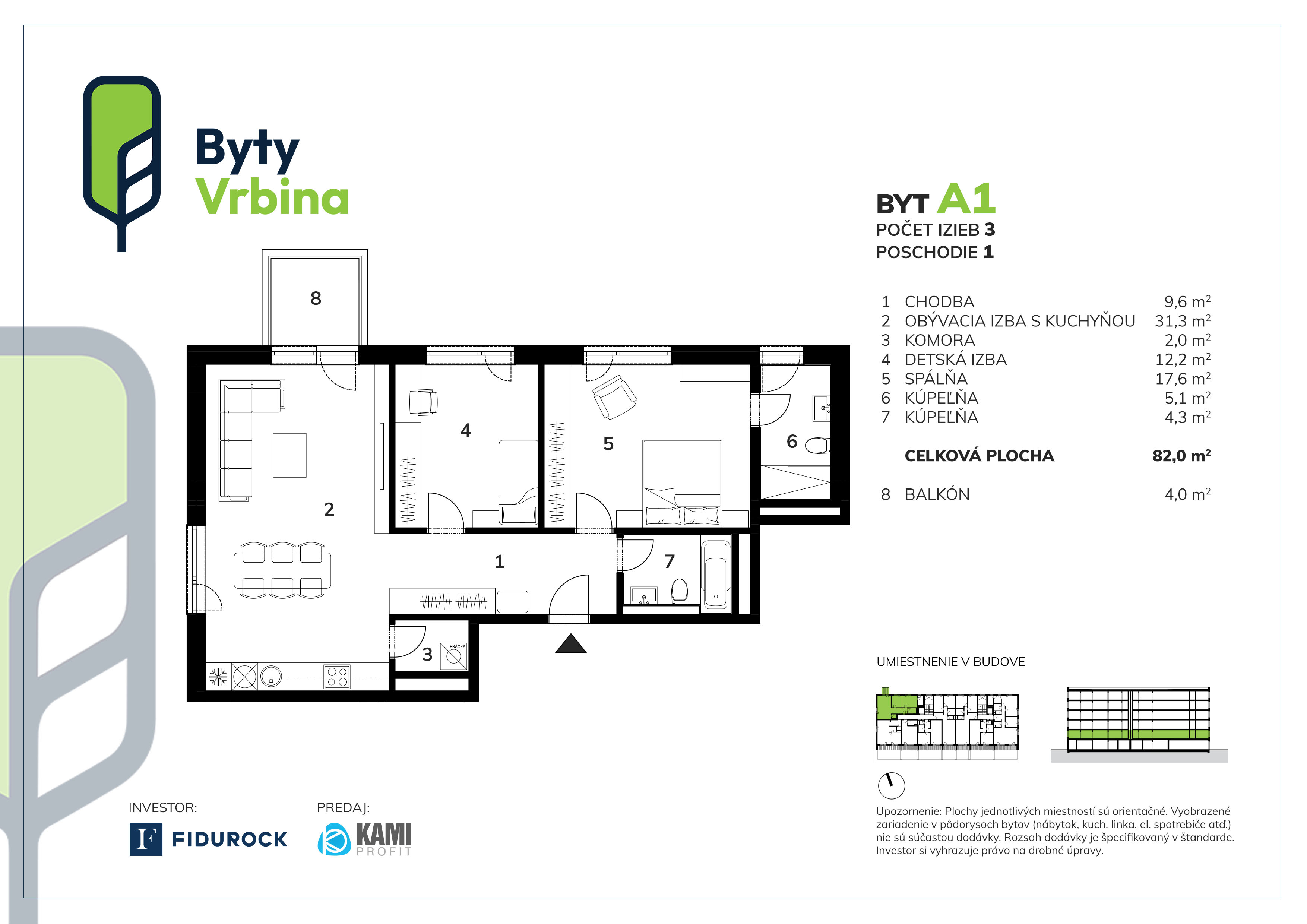 Byty Vrbina - A1 - Pôdorys