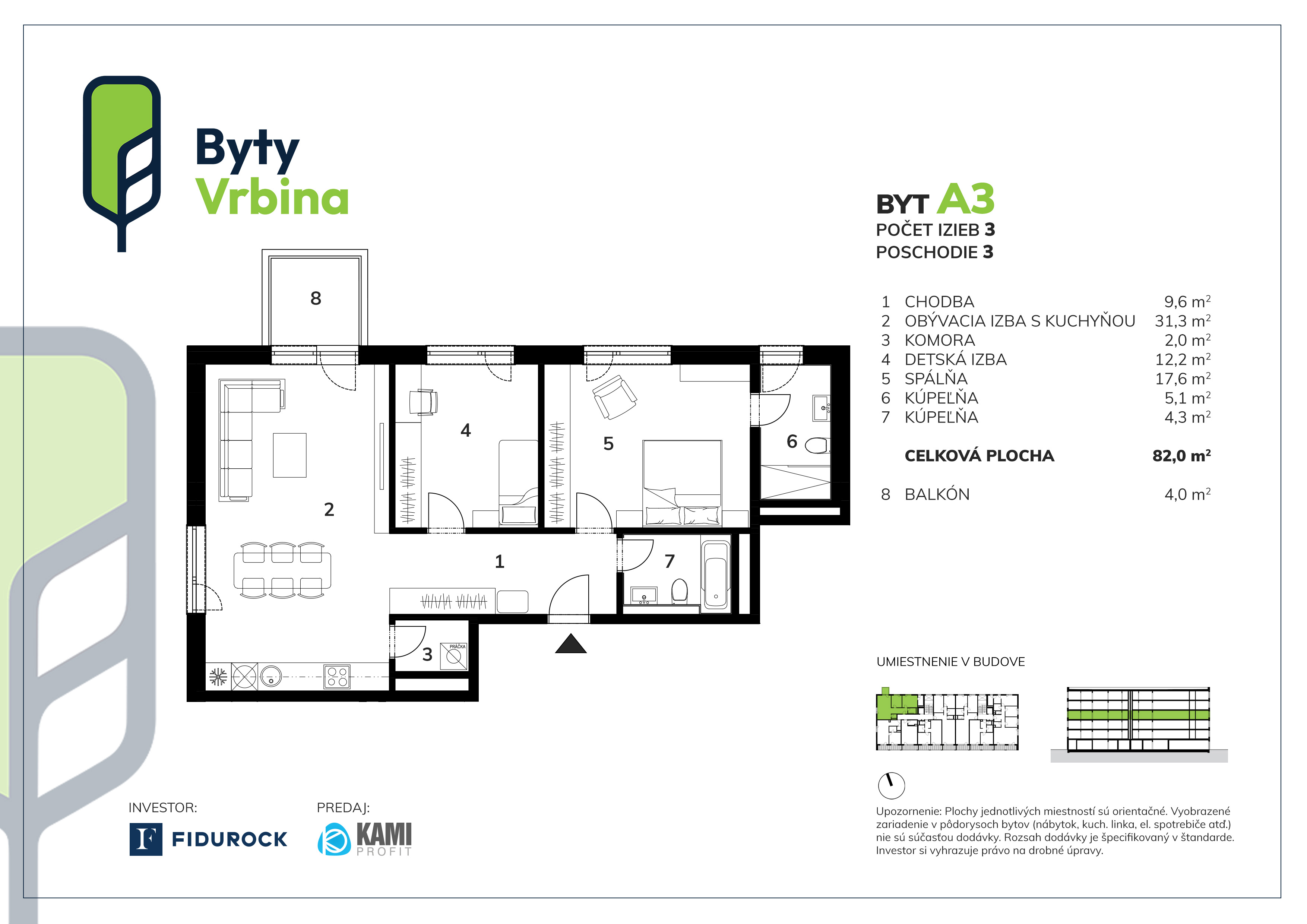 Byty Vrbina - A3 - Pôdorys