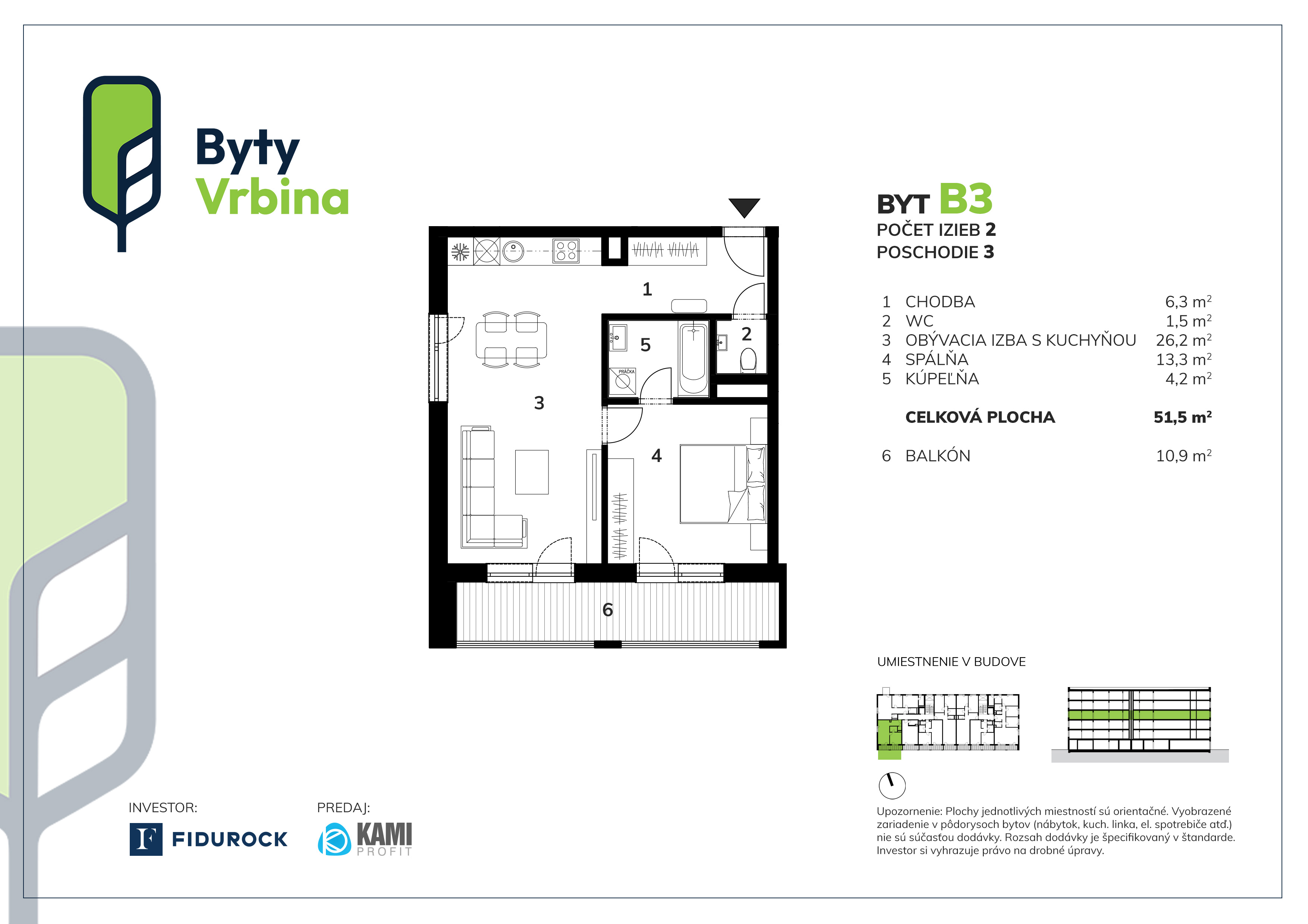 Byty Vrbina - B3 - Pôdorys