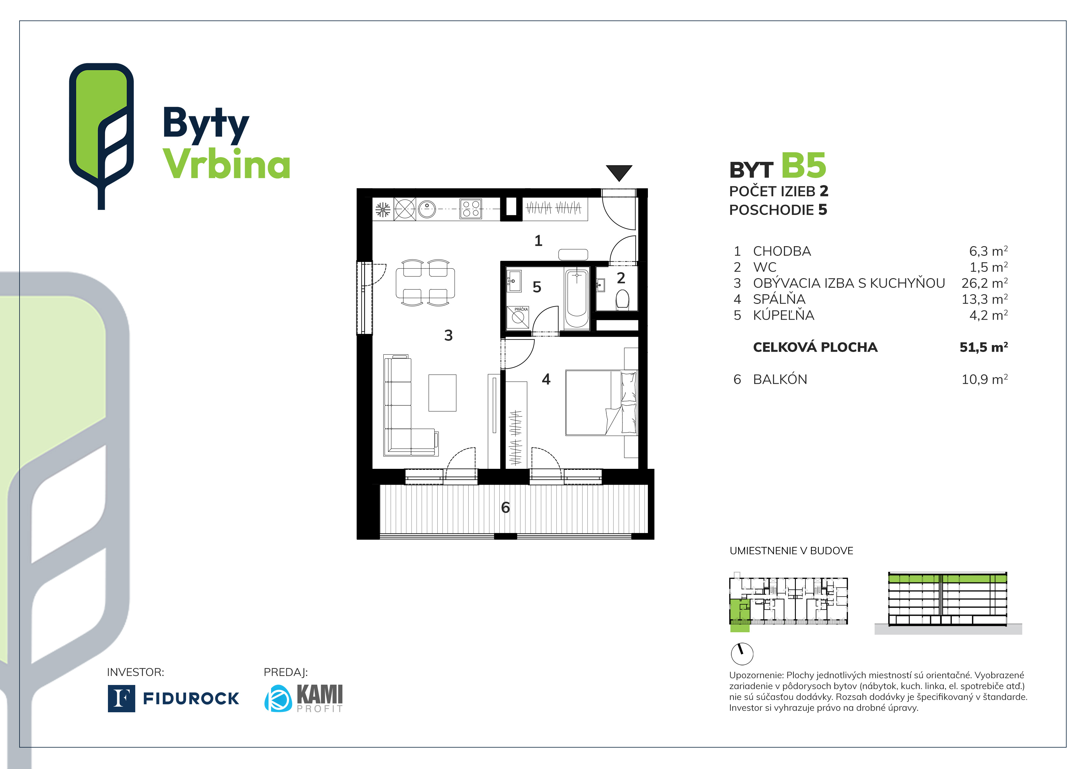 Byty Vrbina - B5 - Pôdorys