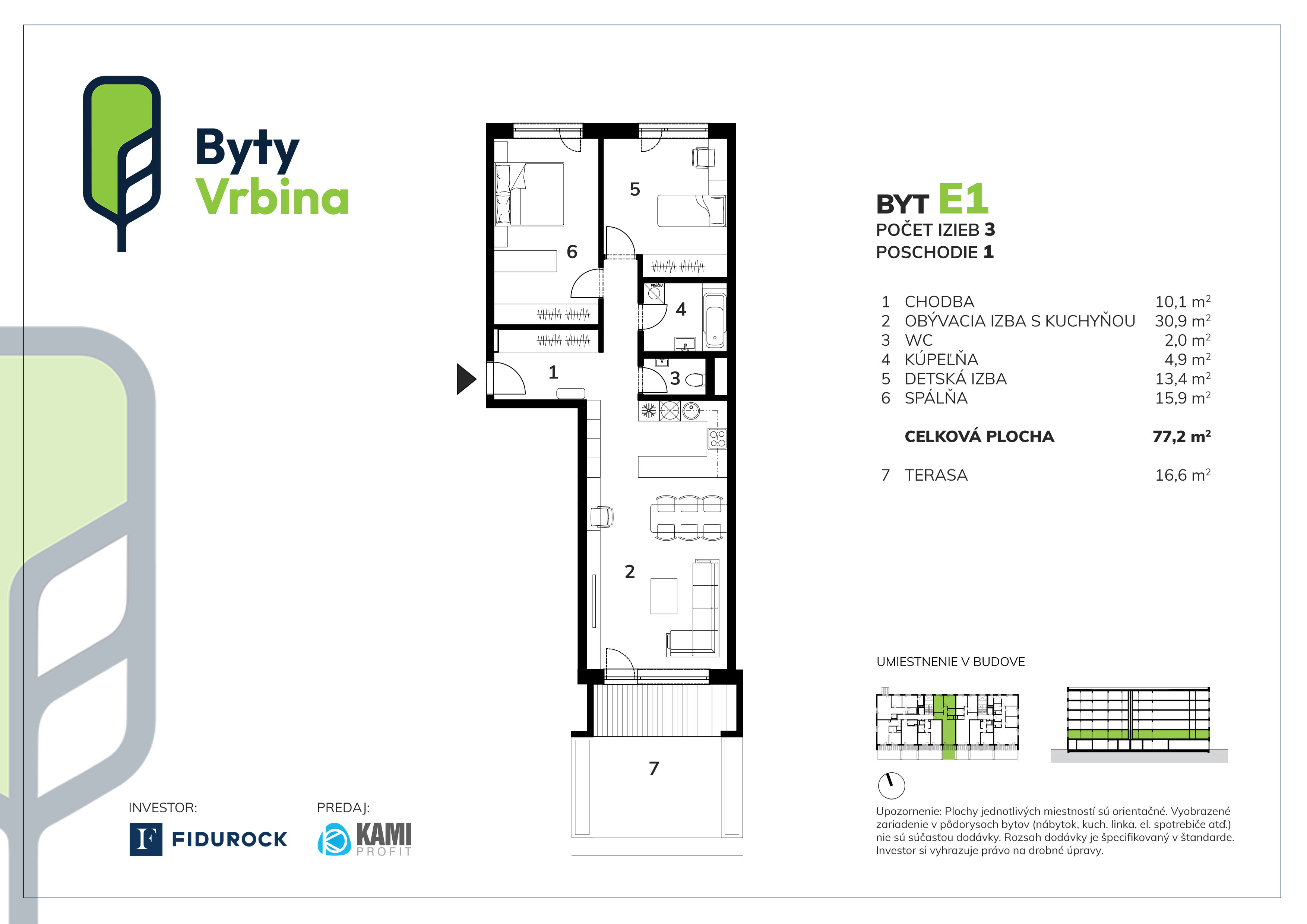 Byty Vrbina - E1 - Pôdorys