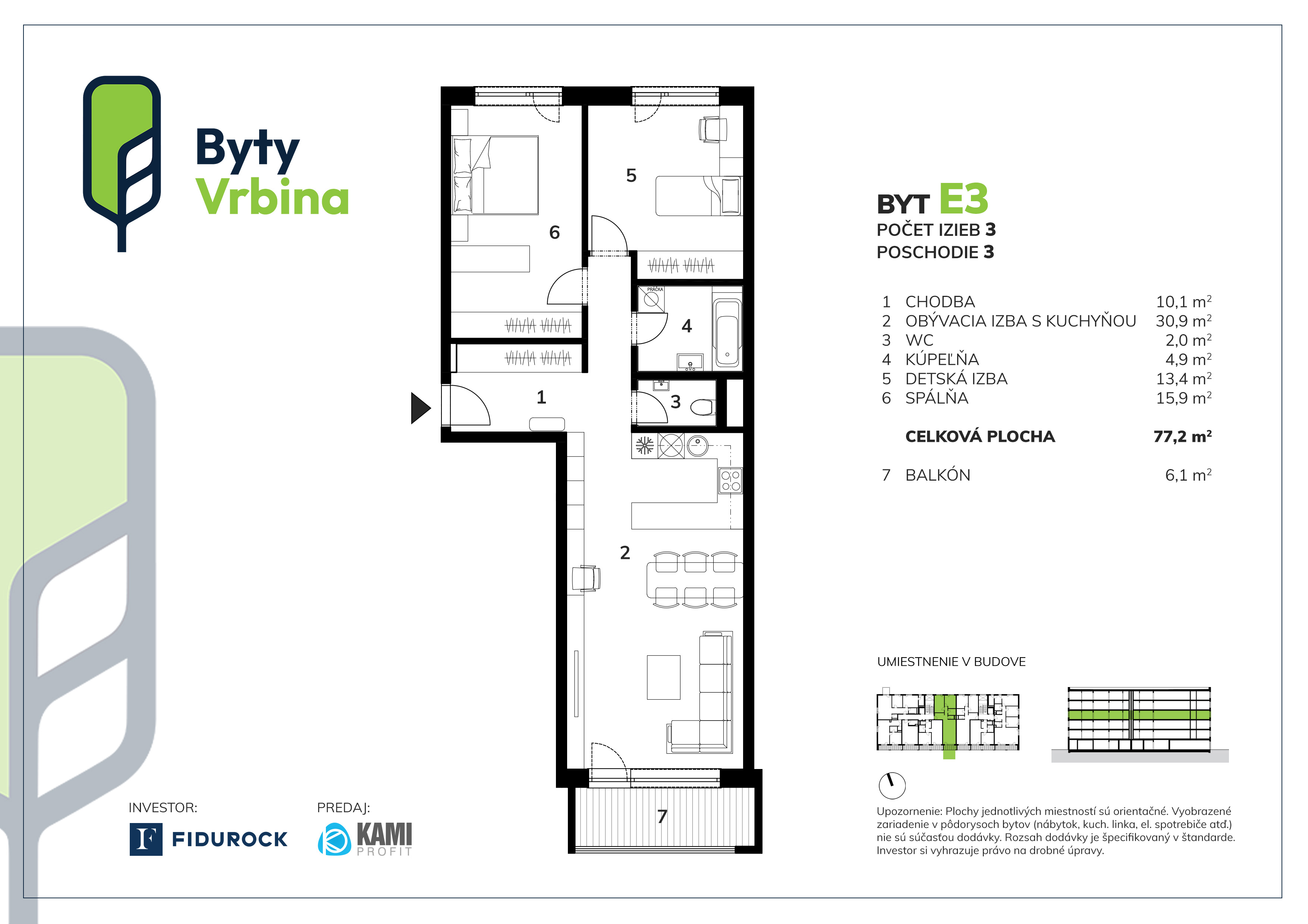 Byty Vrbina - E3 - Pôdorys
