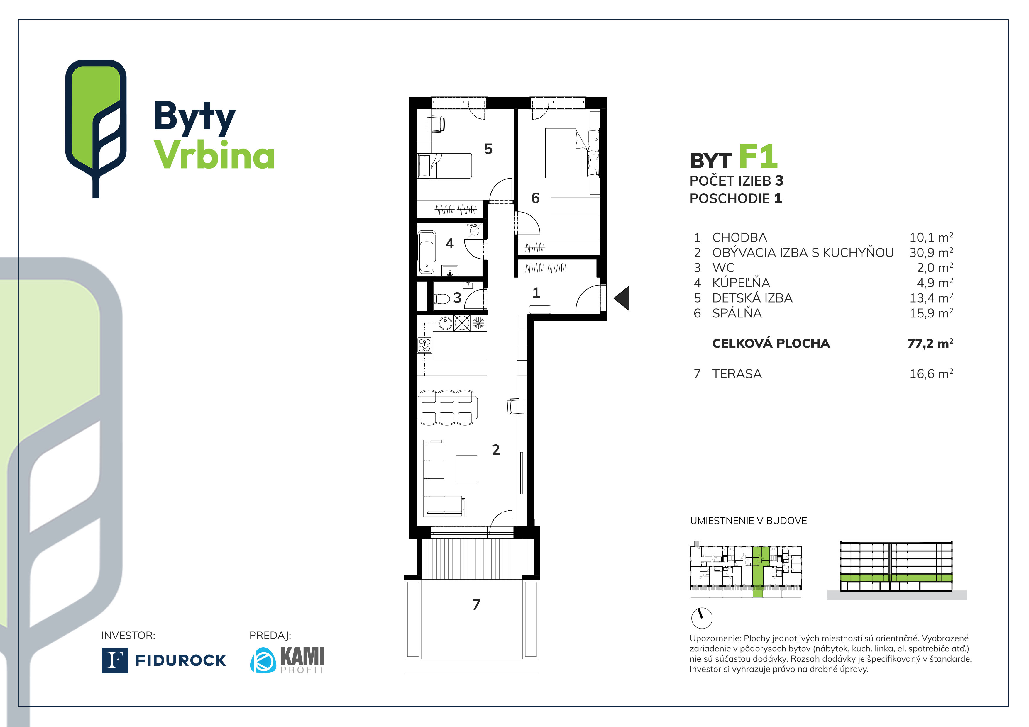 Byty Vrbina - F1 - Pôdorys