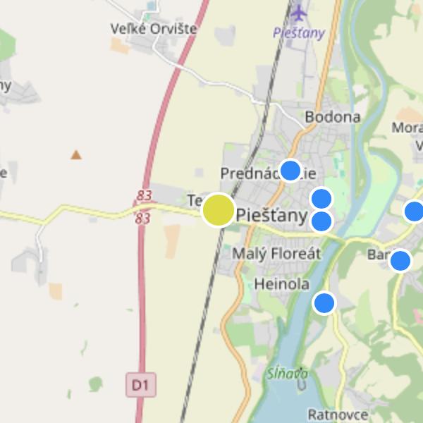 Záhradky - map