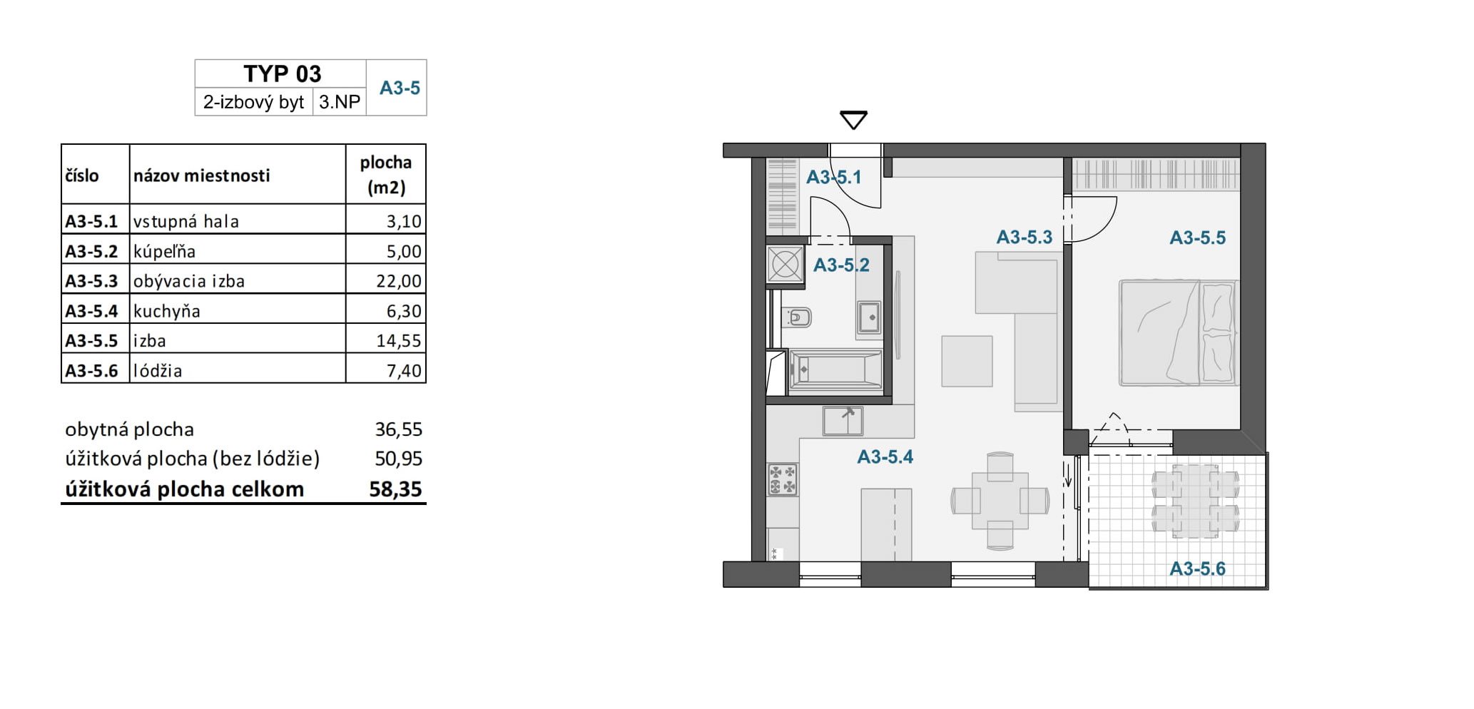 Záhradky - 17.A3-5 - Pôdorys