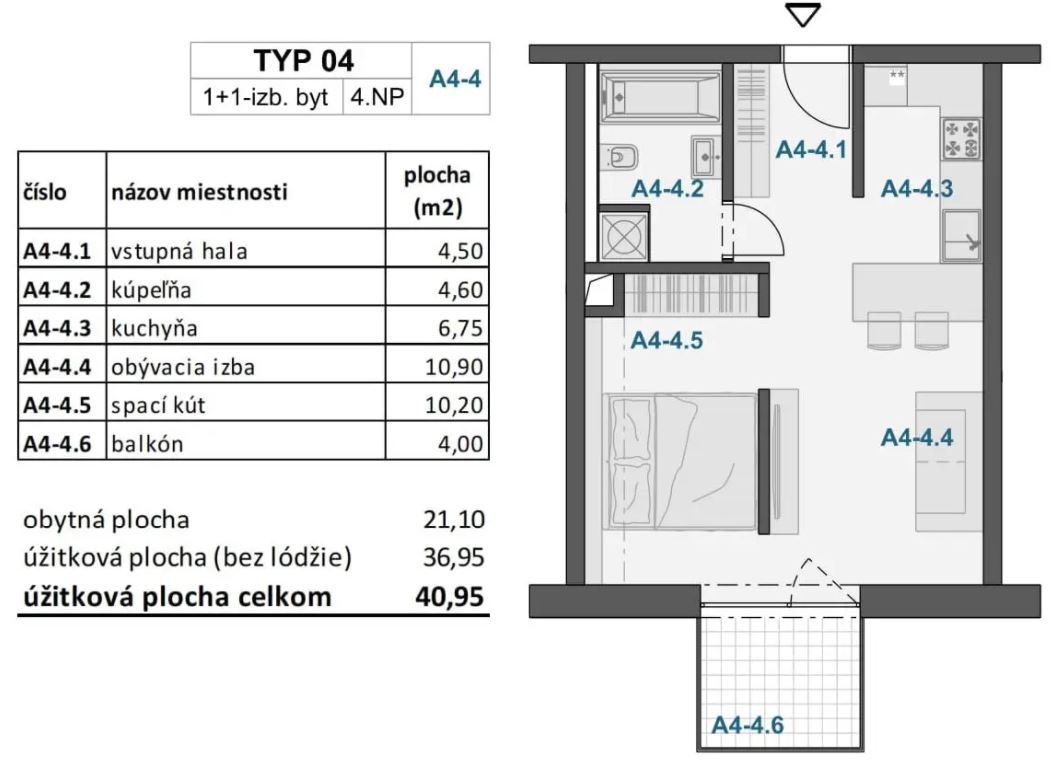 Záhradky - 26.A4-4 - Pôdorys