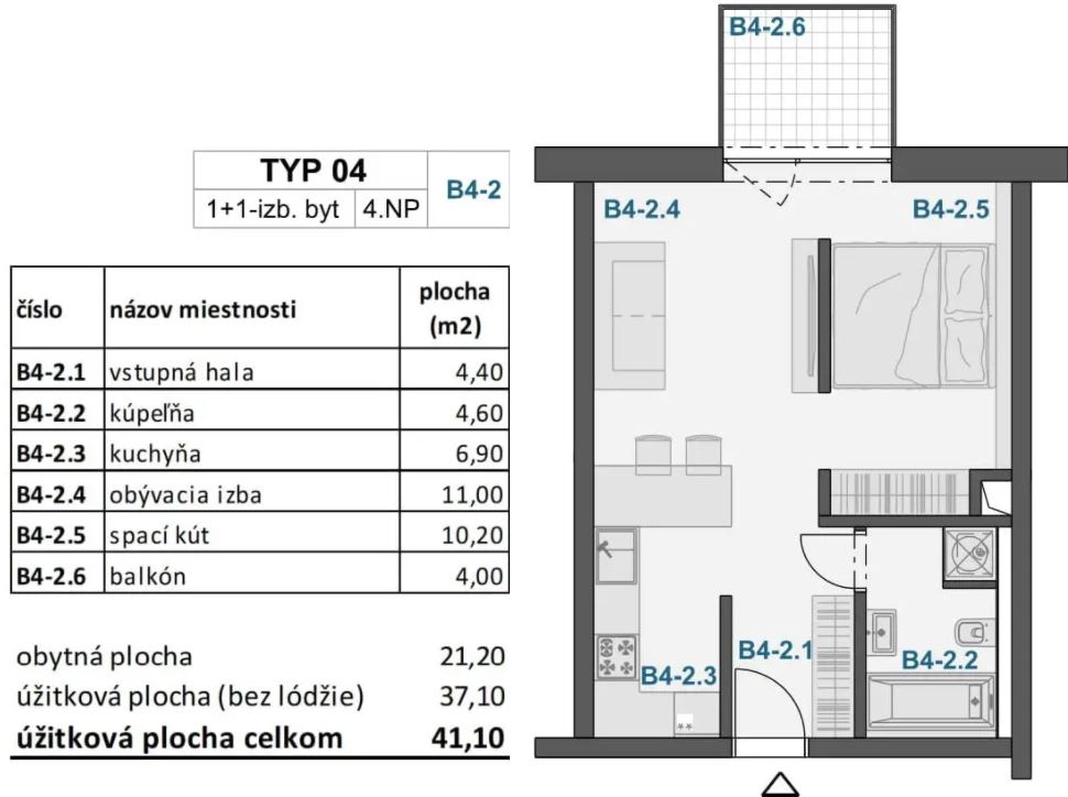 Záhradky - 29.B4-2 - Pôdorys