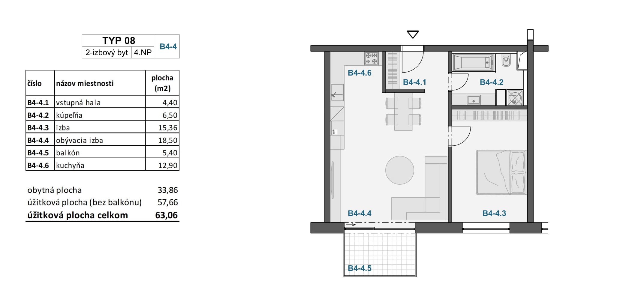 Záhradky - 31.B4-4 - Pôdorys