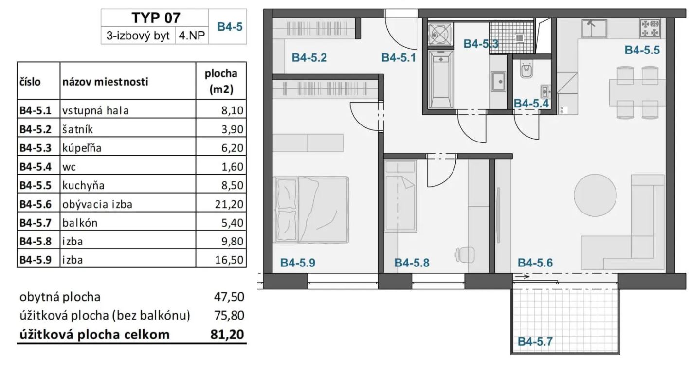 Záhradky - 32.B4-5 - Pôdorys