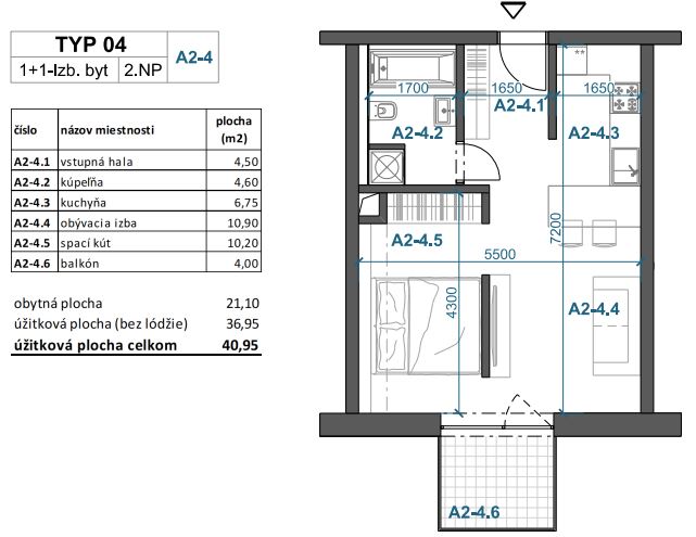 Záhradky - 6.A2-4 - Pôdorys