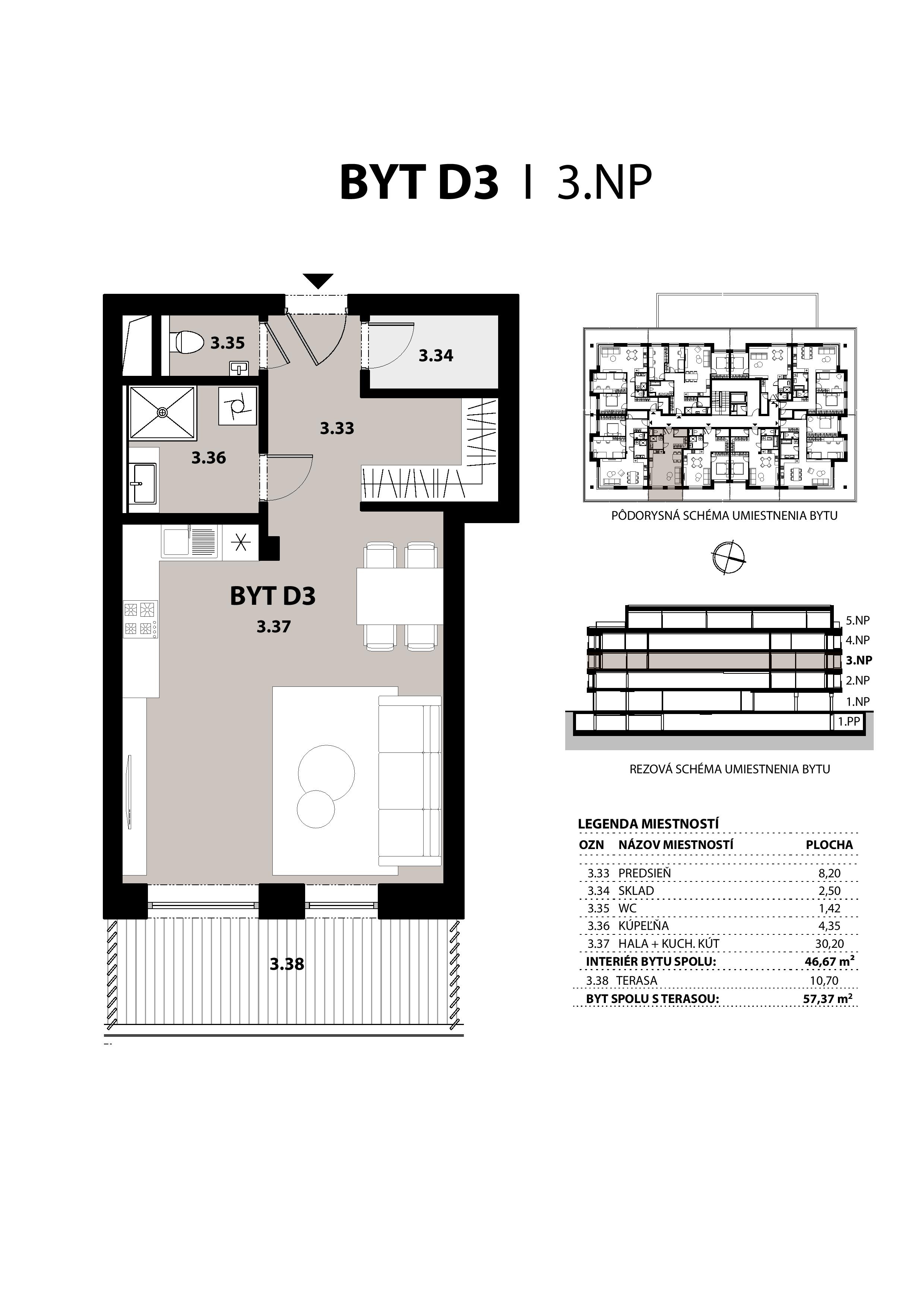 ALFA City Residence - D3 - Pôdorys