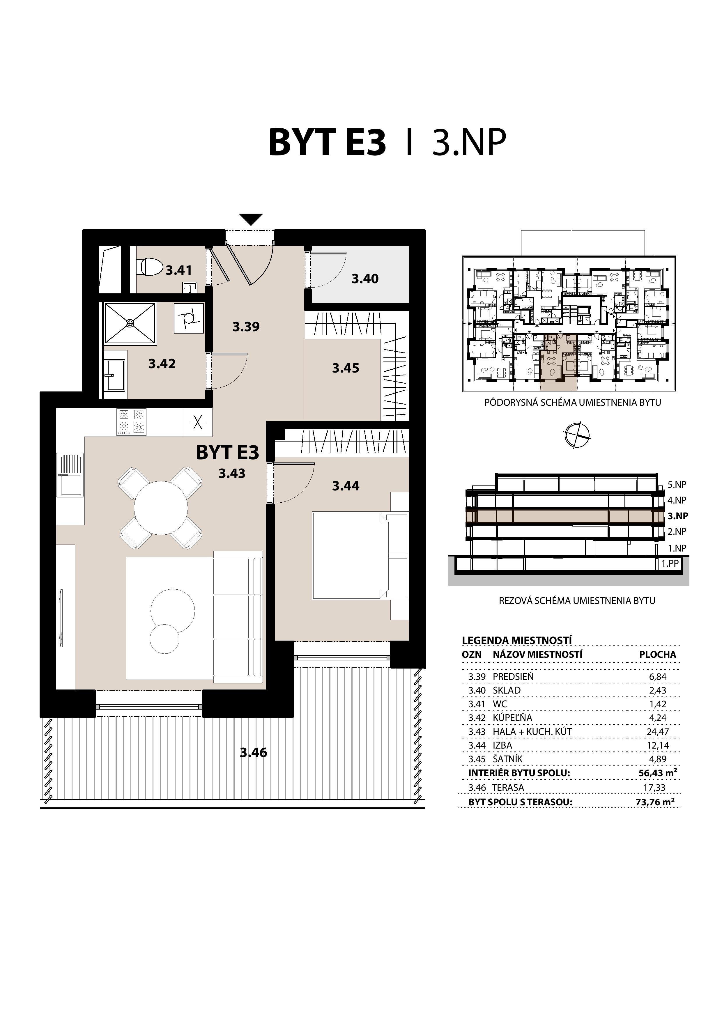 ALFA City Residence - E3 - Pôdorys