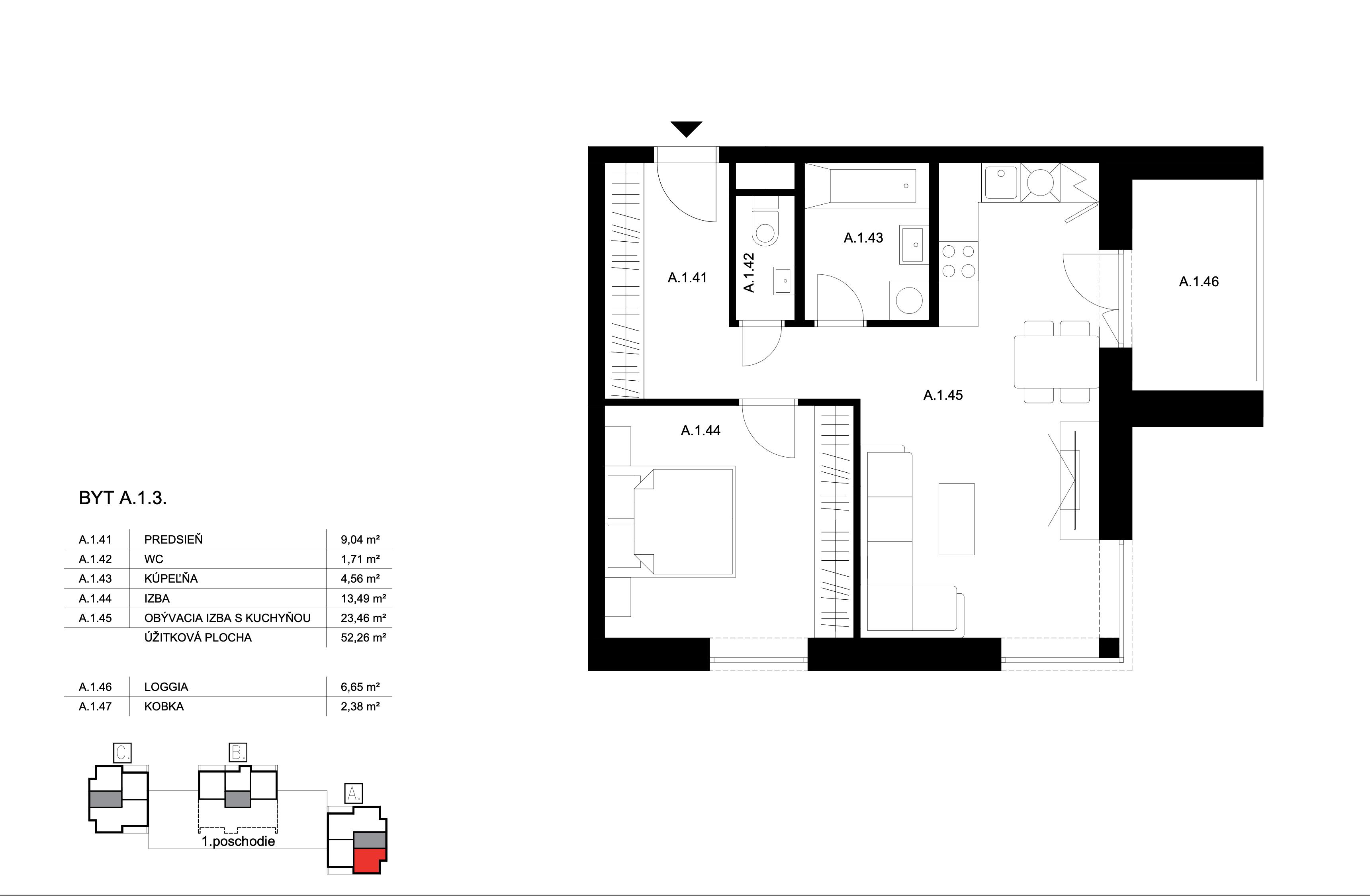 Bell Residence - A.1.3 - Pôdorys