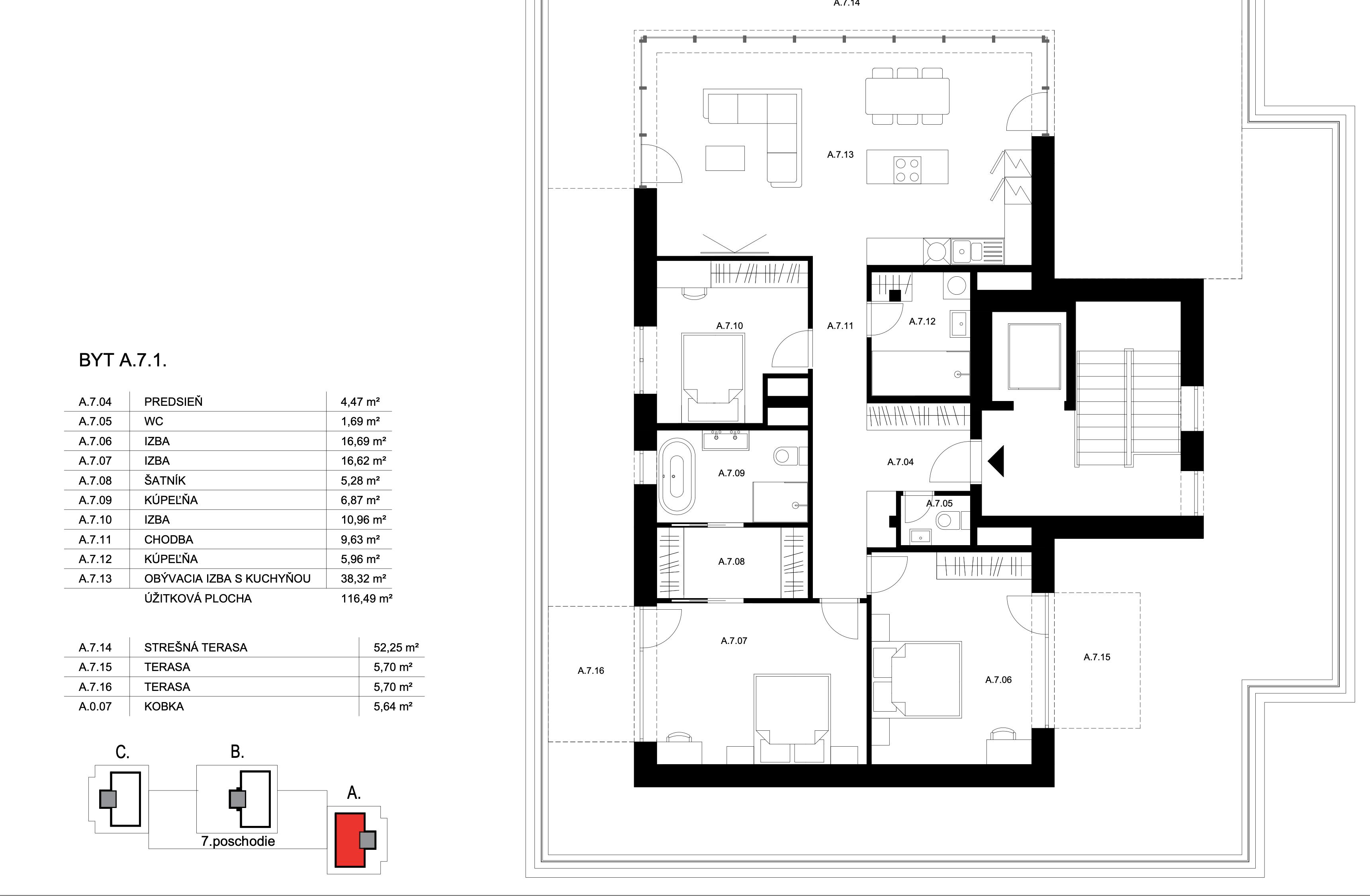 Bell Residence - A.7.1 - Pôdorys